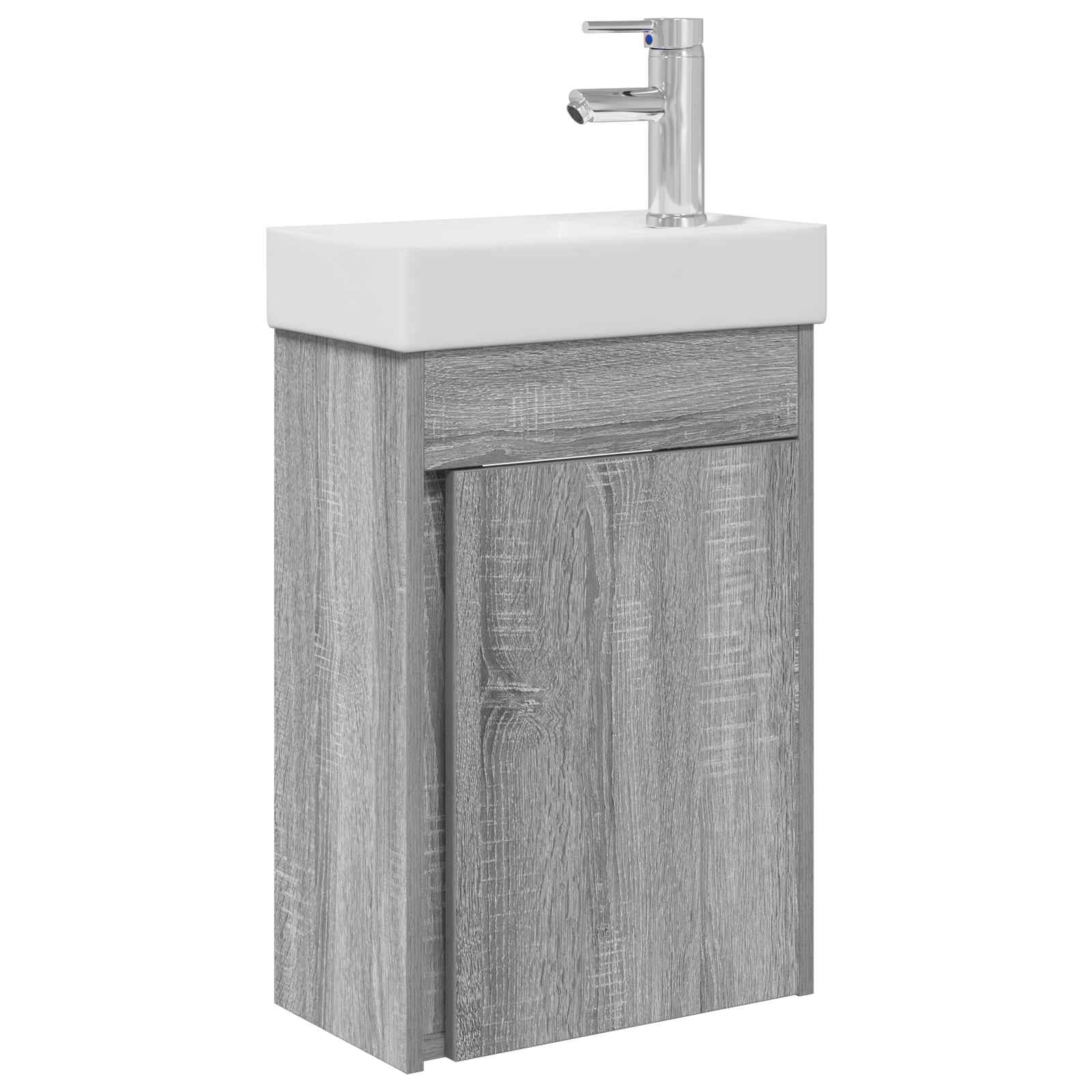 vidaXL Jednostka toaletowa z kranem Szary Sonoma 40,5 x 22,5 x 62 cm