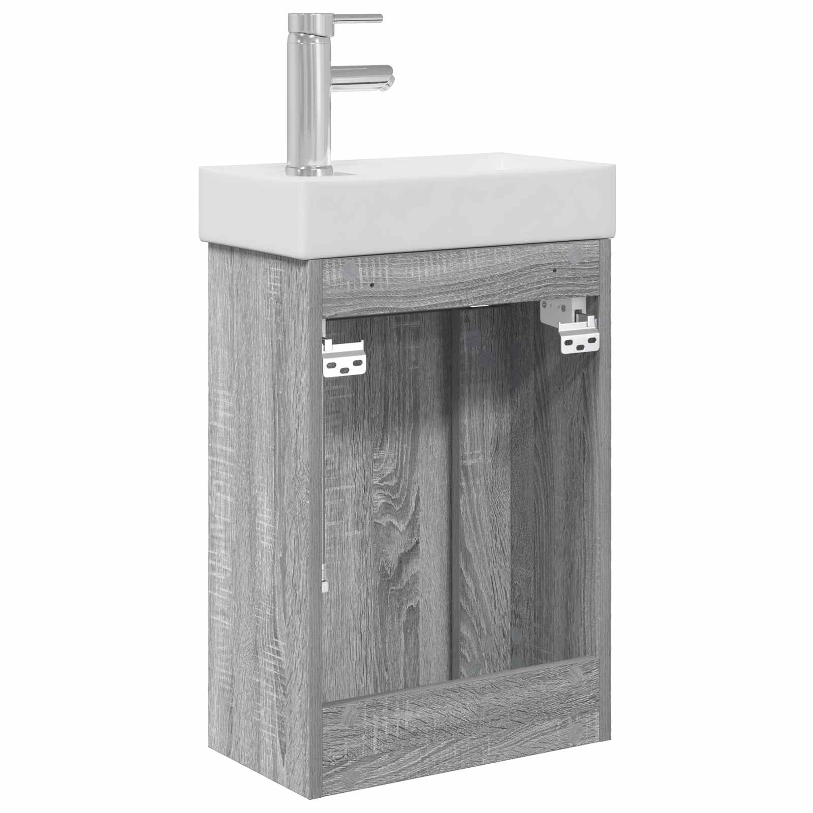 vidaXL Jednostka toaletowa z kranem Szary Sonoma 40,5 x 22,5 x 62 cm