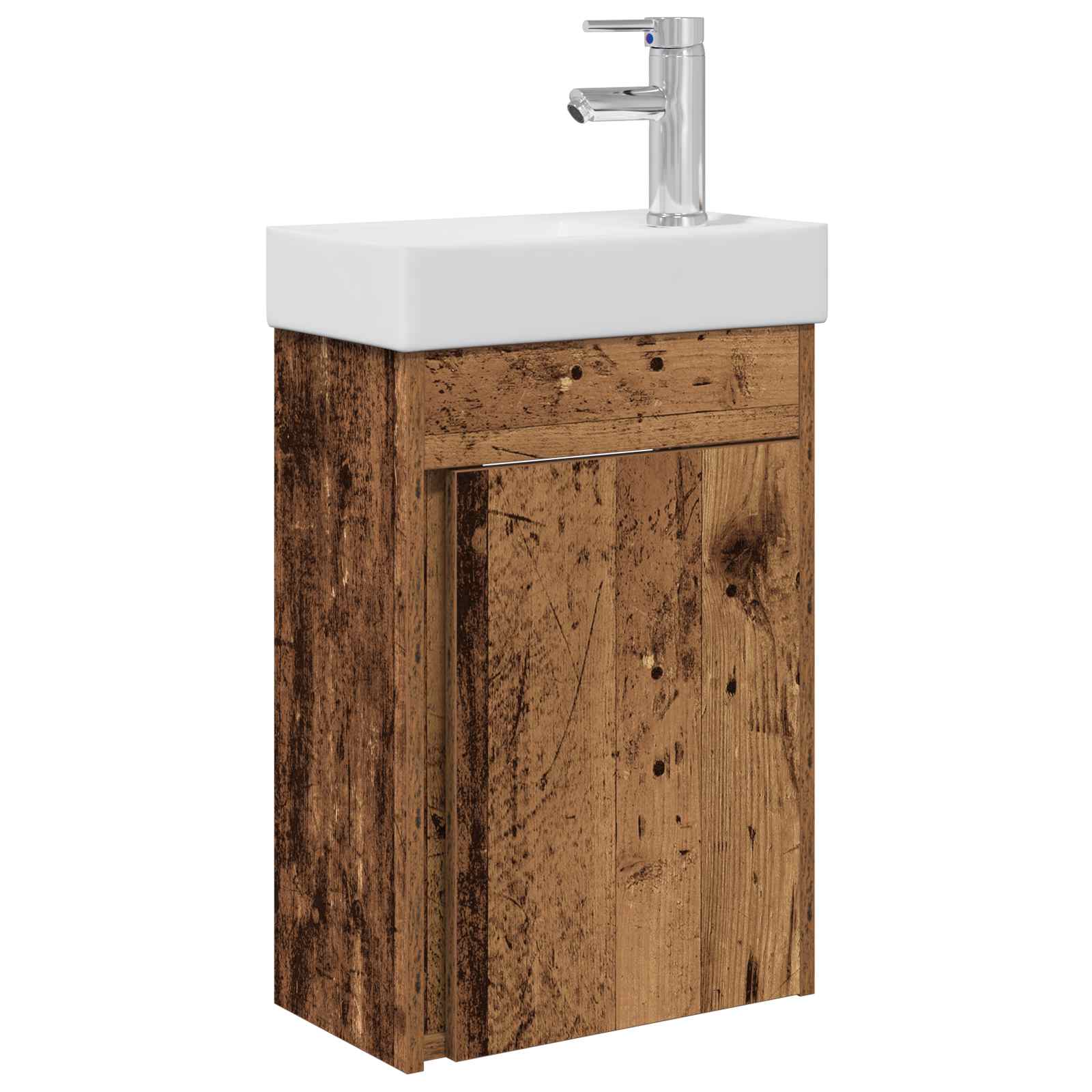 vidaXL Jednostka toaletowa z kranem Stare drewno 40,5 x 22,5 x 62 cm