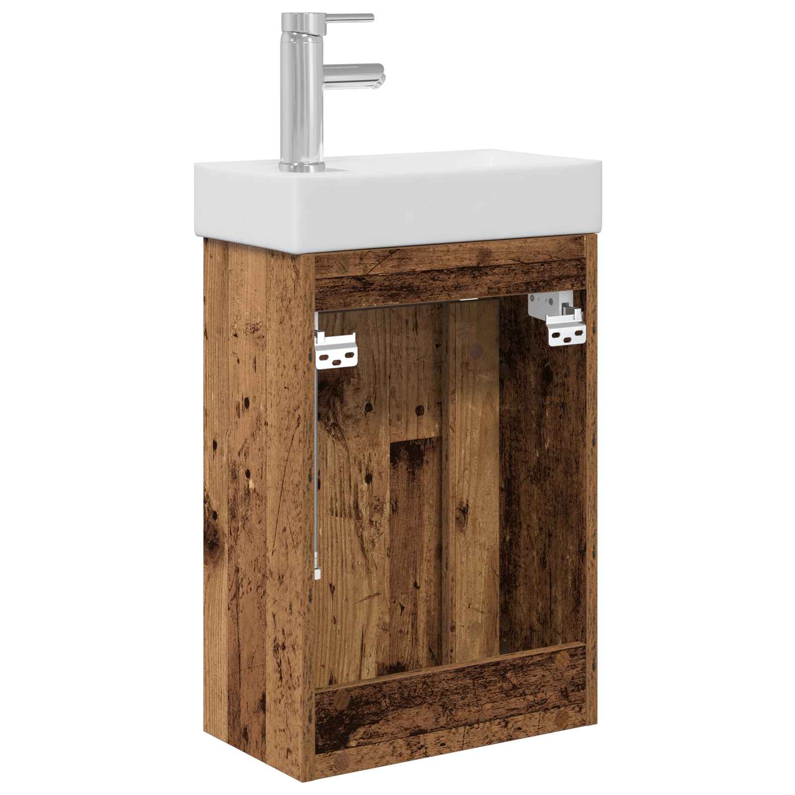 vidaXL Jednostka toaletowa z kranem Stare drewno 40,5 x 22,5 x 62 cm