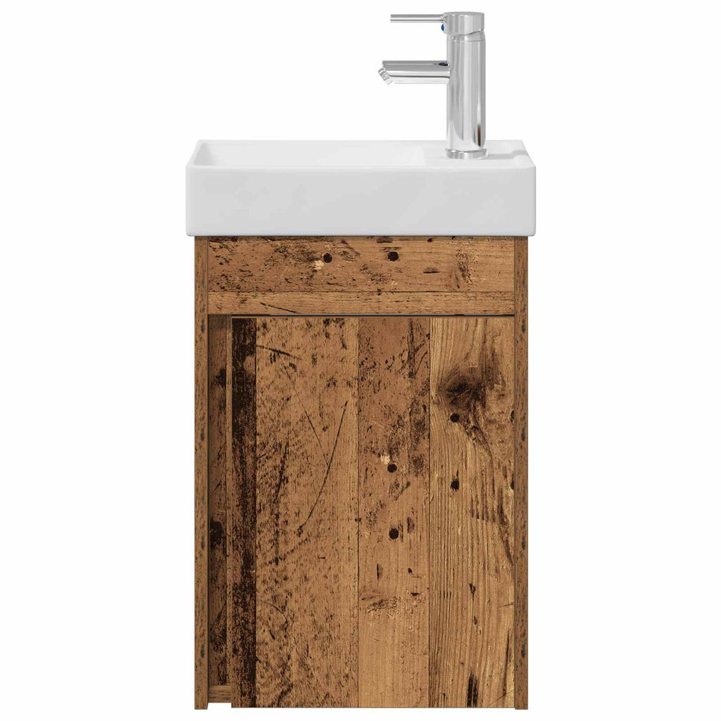 vidaXL Jednostka toaletowa z kranem Stare drewno 40,5 x 22,5 x 62 cm