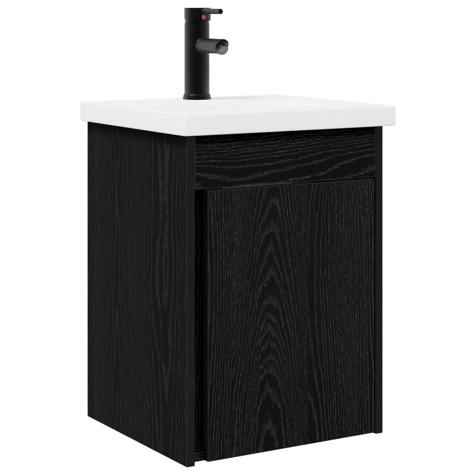 vidaXL Jednostka toaletowa z kranem Czarny dąb 42 x 40 x 74,5 cm