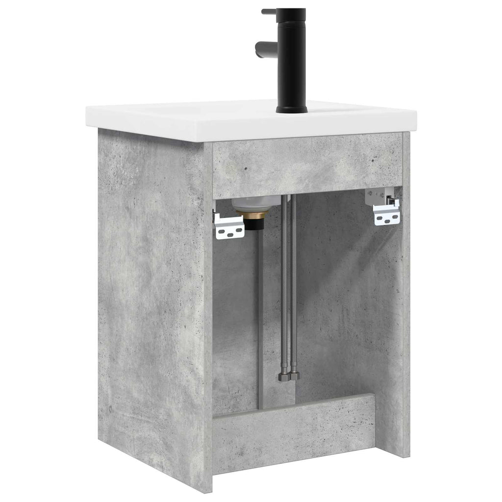 vidaXL Jednostka toaletowa z kranem Betonowy szary 42 x 40 x 74,5 cm