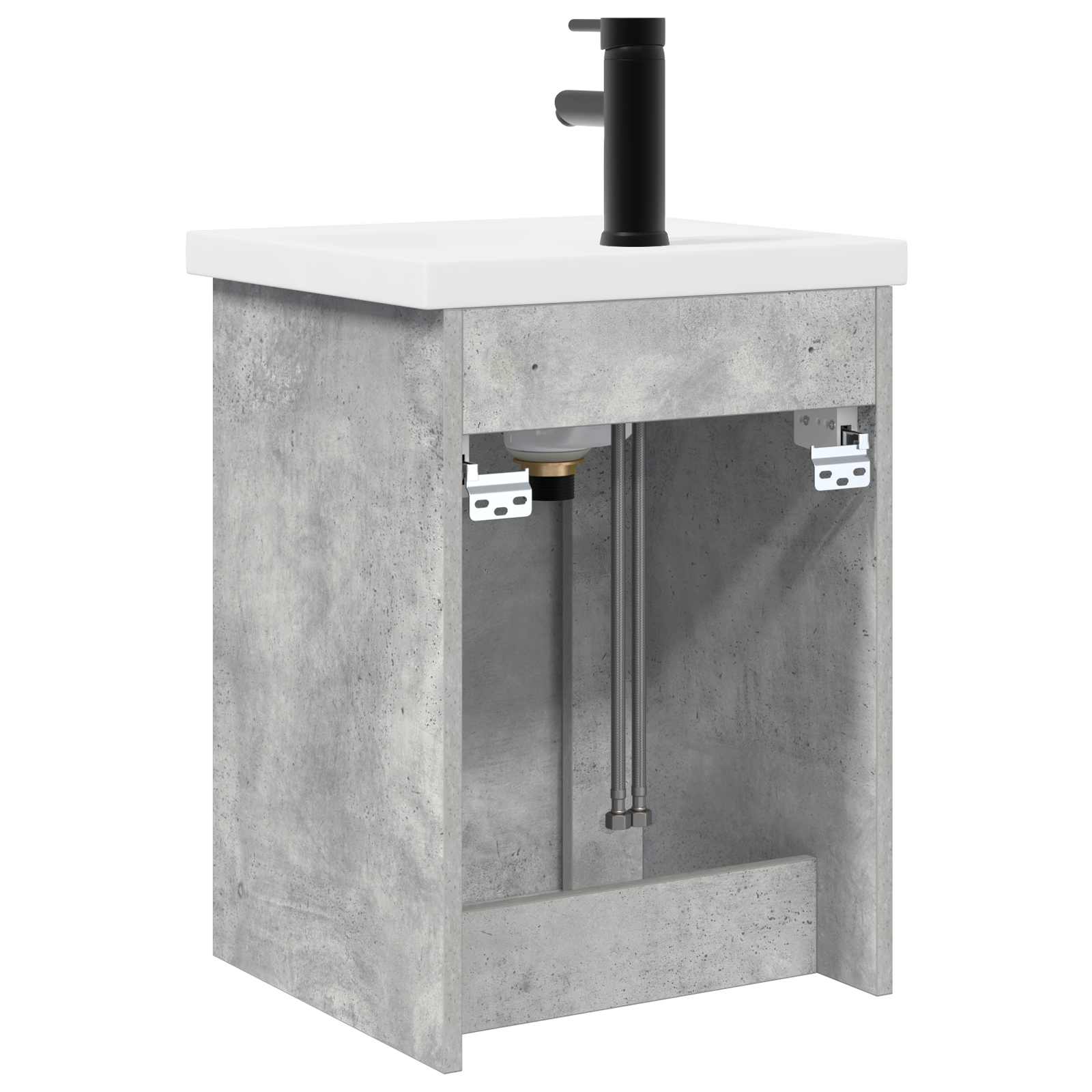 vidaXL Jednostka toaletowa z kranem Betonowy szary 42 x 40 x 74,5 cm