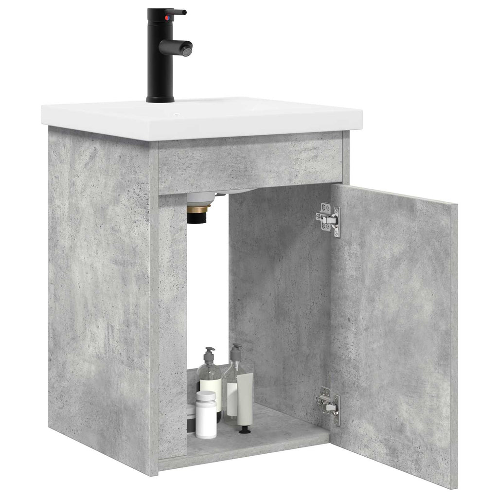 vidaXL Jednostka toaletowa z kranem Betonowy szary 42 x 40 x 74,5 cm