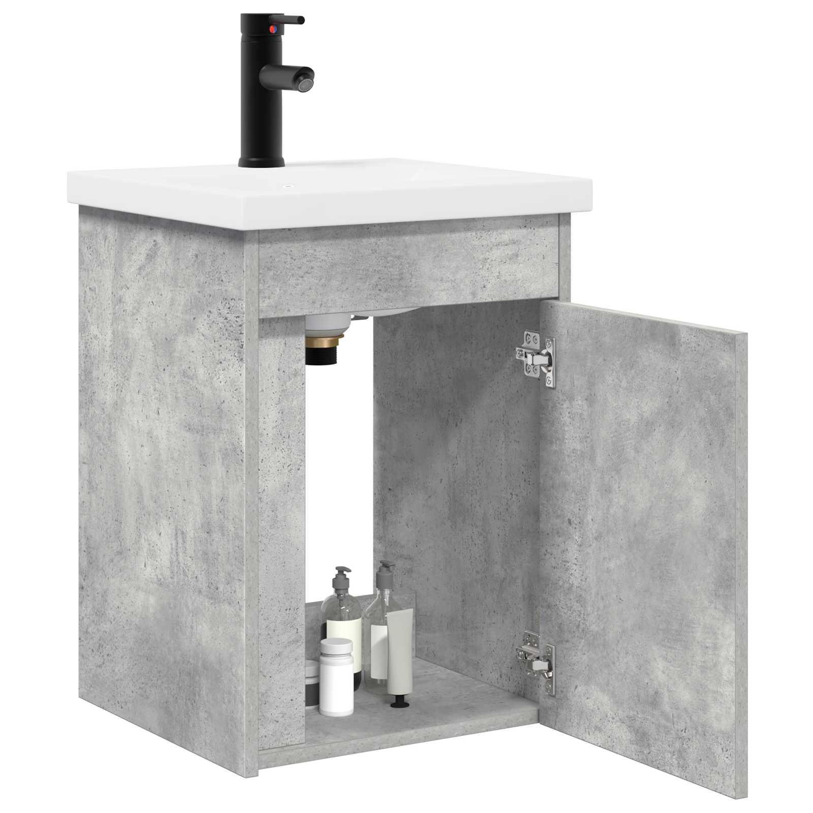vidaXL Jednostka toaletowa z kranem Betonowy szary 42 x 40 x 74,5 cm