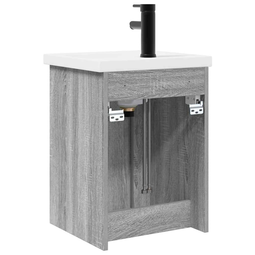 vidaXL Jednostka toaletowa z kranem Szary Sonoma 42 x 40 x 74,5 cm