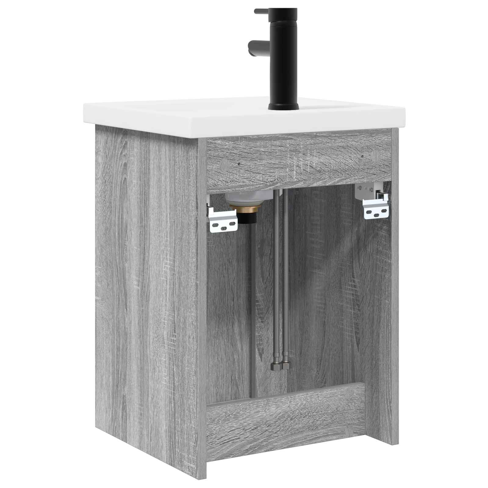 vidaXL Jednostka toaletowa z kranem Szary Sonoma 42 x 40 x 74,5 cm