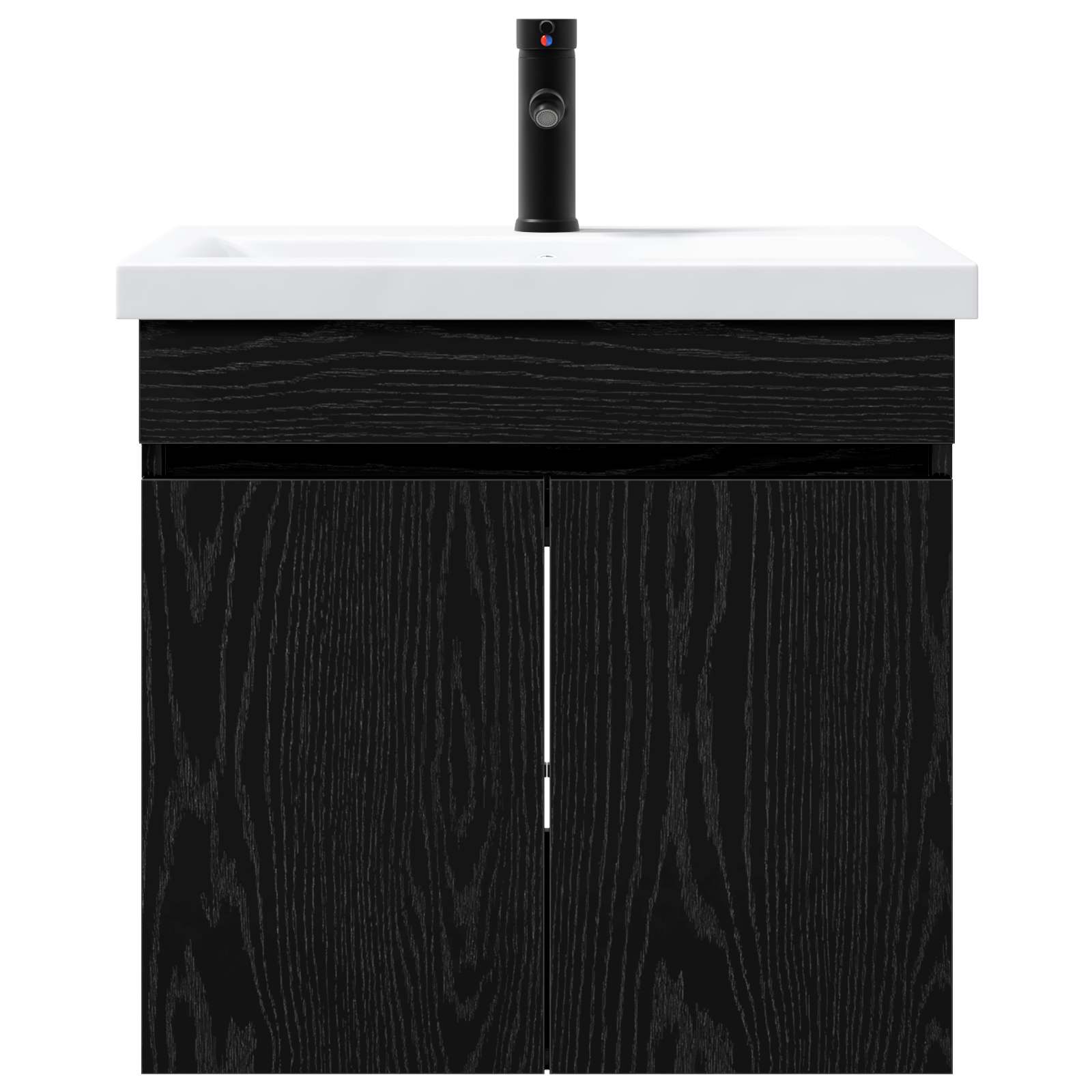 vidaXL Jednostka toaletowa z kranem Czarny dąb 61 x 40 x 74,5 cm