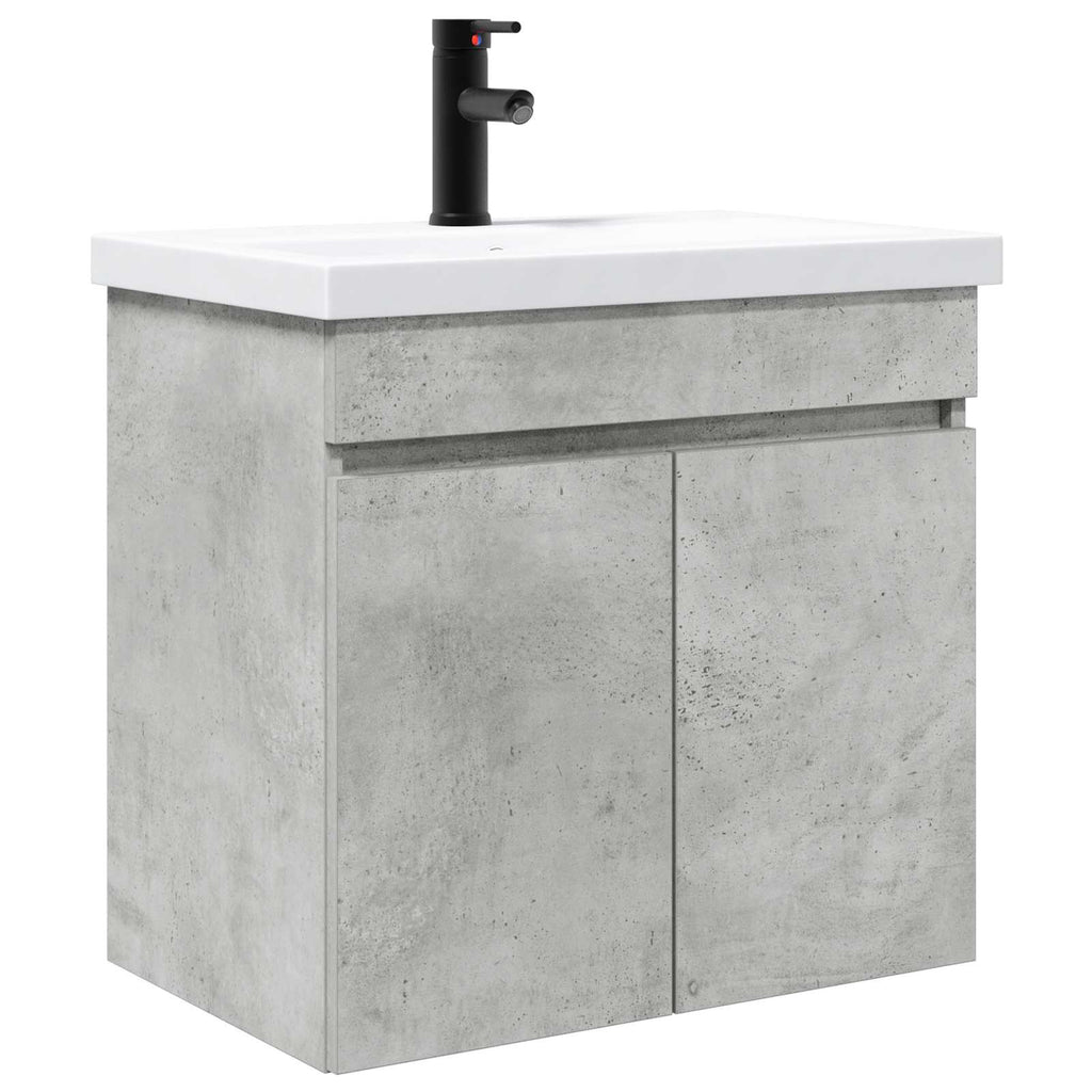 vidaXL Jednostka toaletowa z kranem Betonowy szary 61 x 40 x 74,5 cm