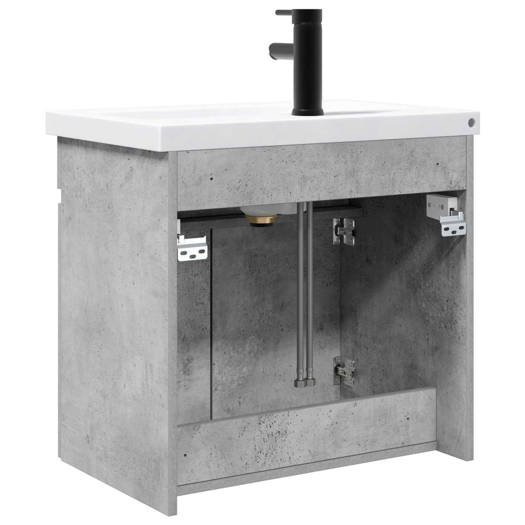 vidaXL Jednostka toaletowa z kranem Betonowy szary 61 x 40 x 74,5 cm