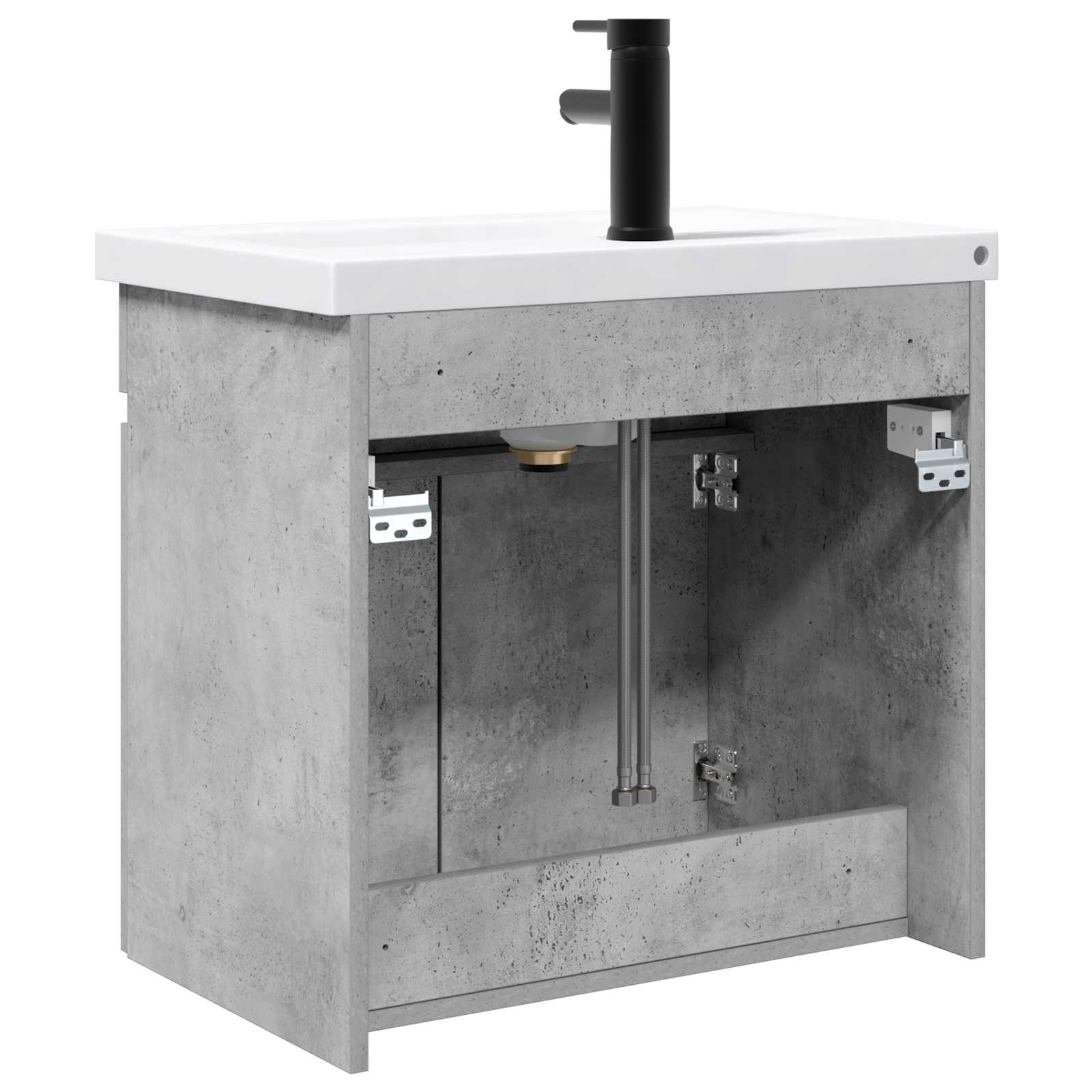 vidaXL Jednostka toaletowa z kranem Betonowy szary 61 x 40 x 74,5 cm