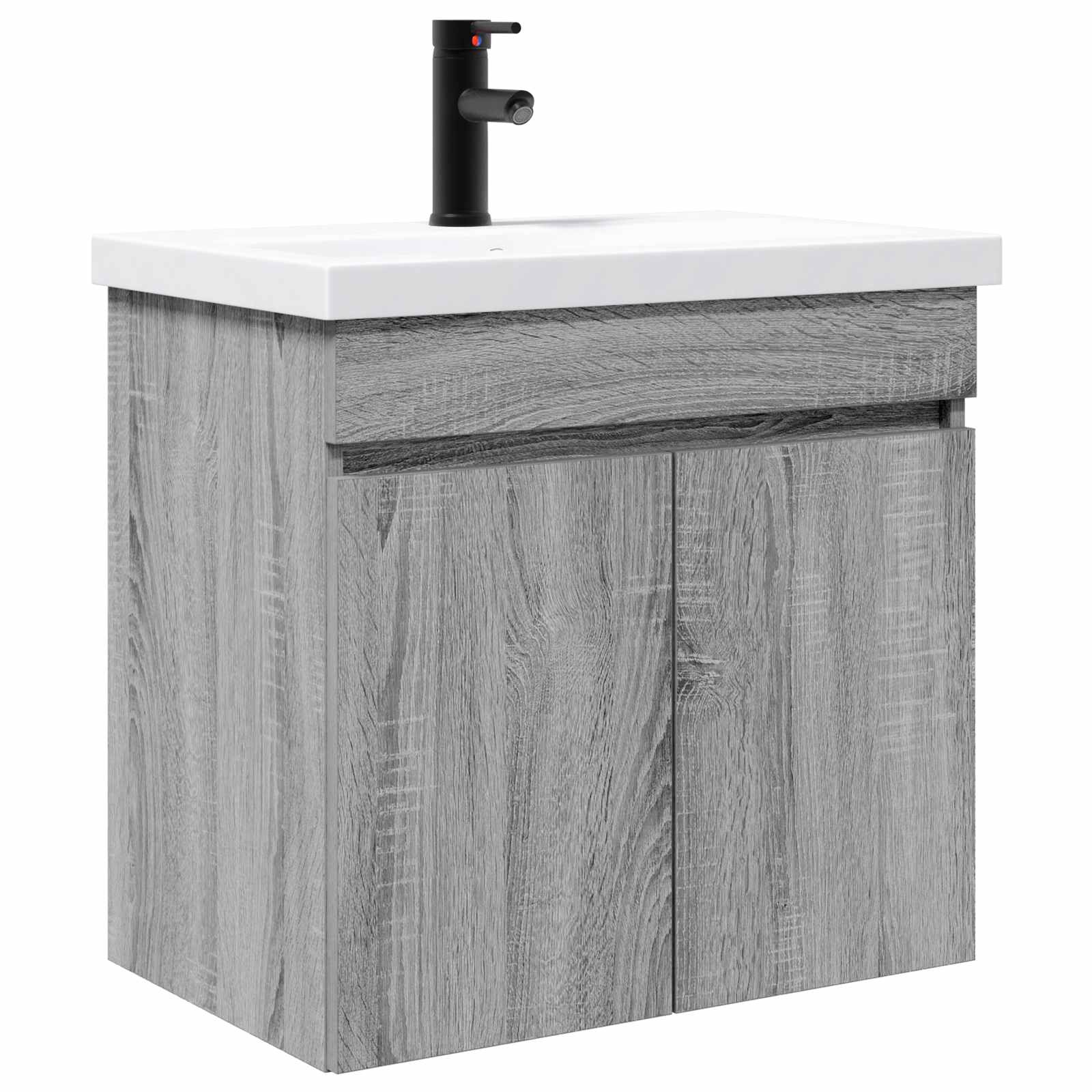 vidaXL Jednostka toaletowa z kranem Szary Sonoma 61 x 40 x 74,5 cm