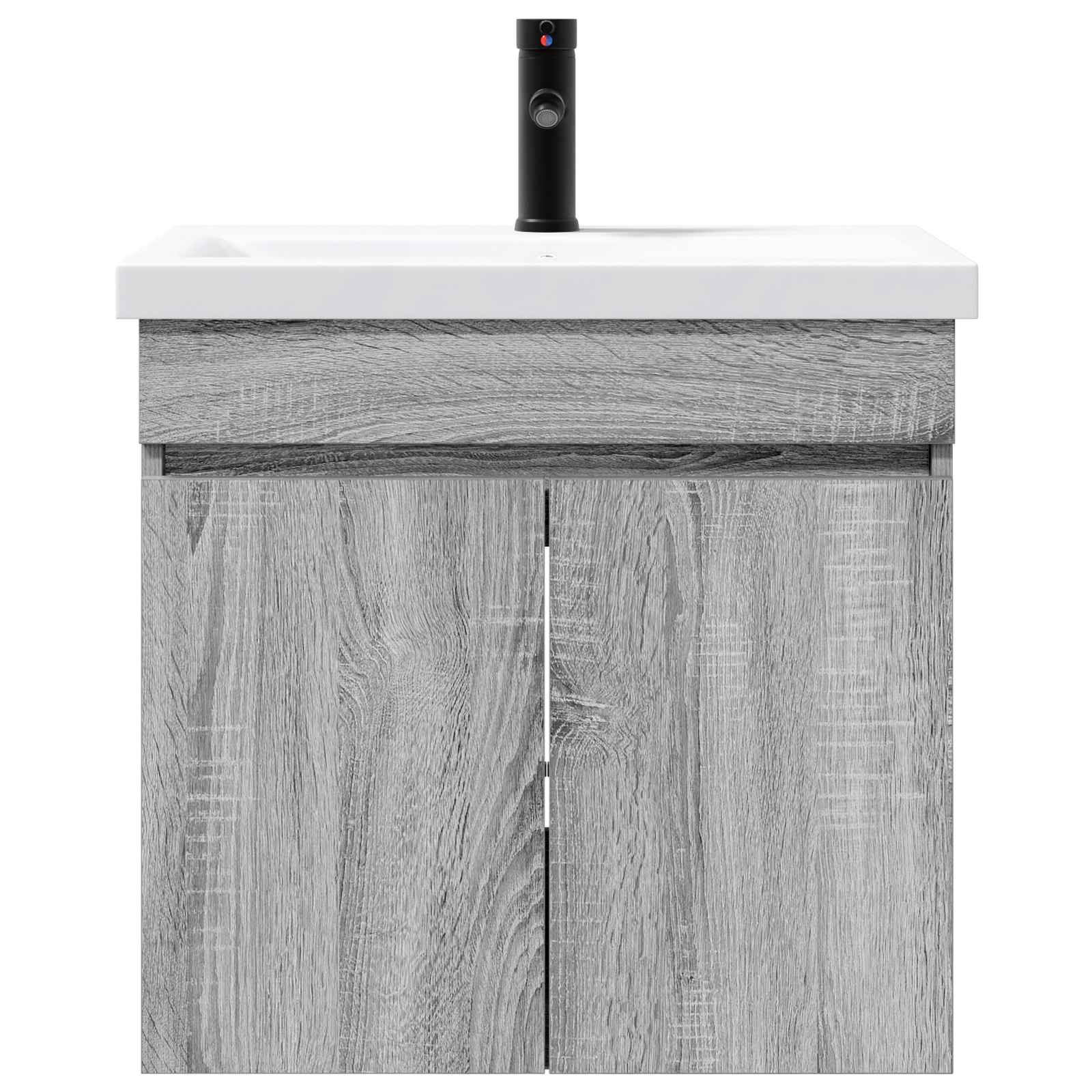 vidaXL Jednostka toaletowa z kranem Szary Sonoma 61 x 40 x 74,5 cm