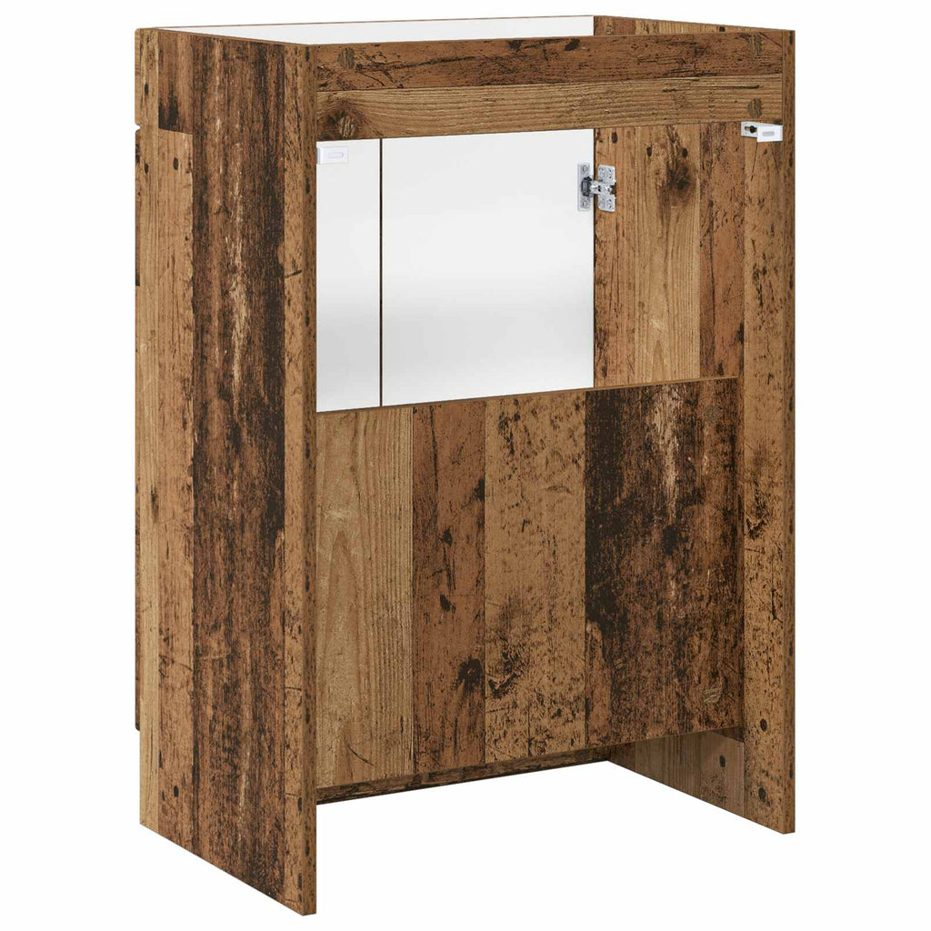 vidaXL Szafka łazienkowa pod umywalkę Stare drewno 56 x 37,5 x 81 cm