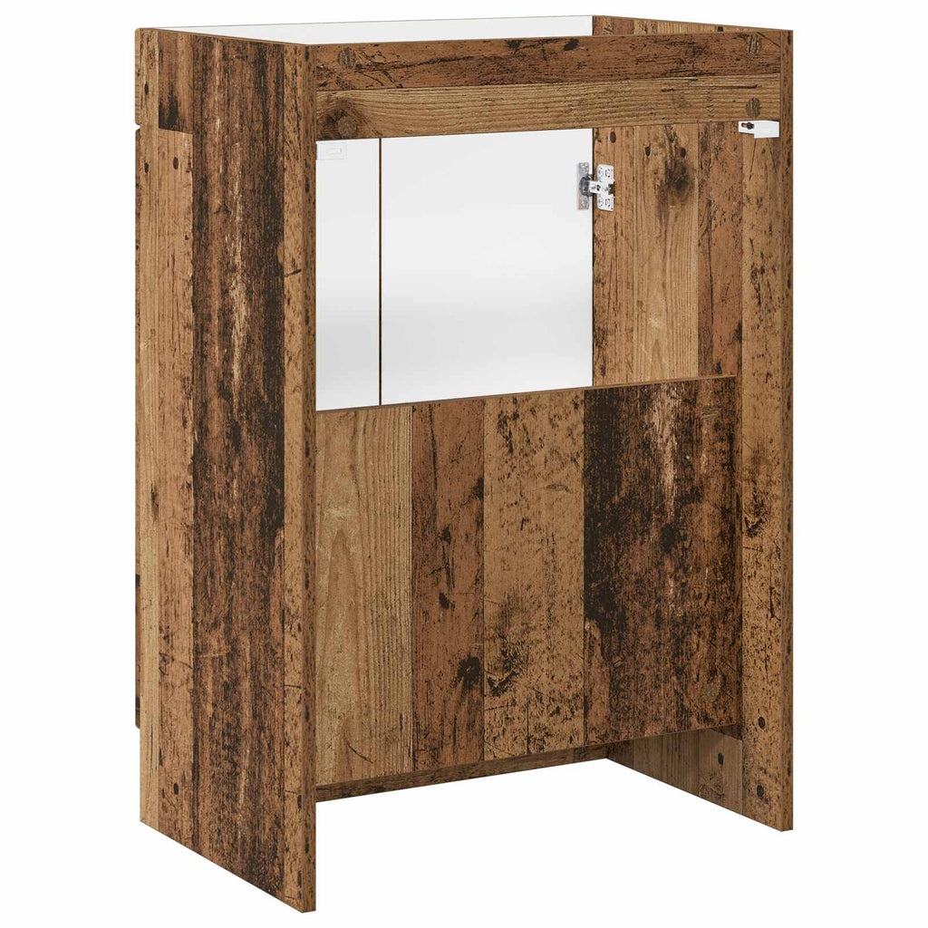 vidaXL Szafka łazienkowa pod umywalkę Stare drewno 56 x 37,5 x 81 cm