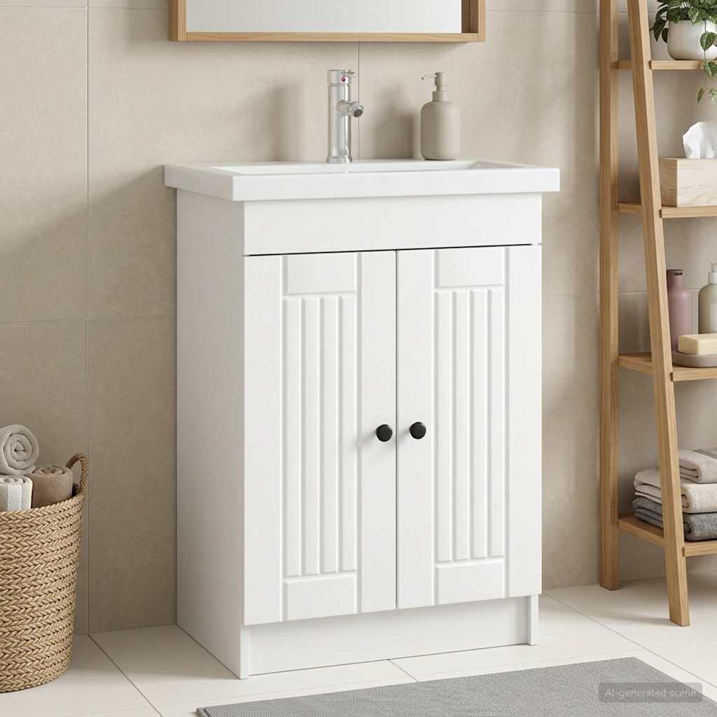 vidaXL Szafka łazienkowa pod umywalkę Biały 78,5 x 37,5 x 81 cm