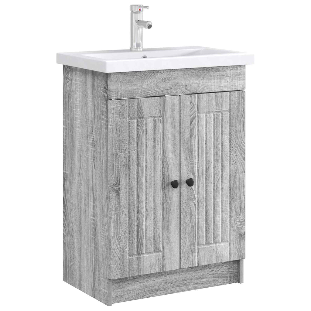 vidaXL Szafka łazienkowa pod umywalkę Szary Sonoma 78,5 x 37,5 x 81 cm