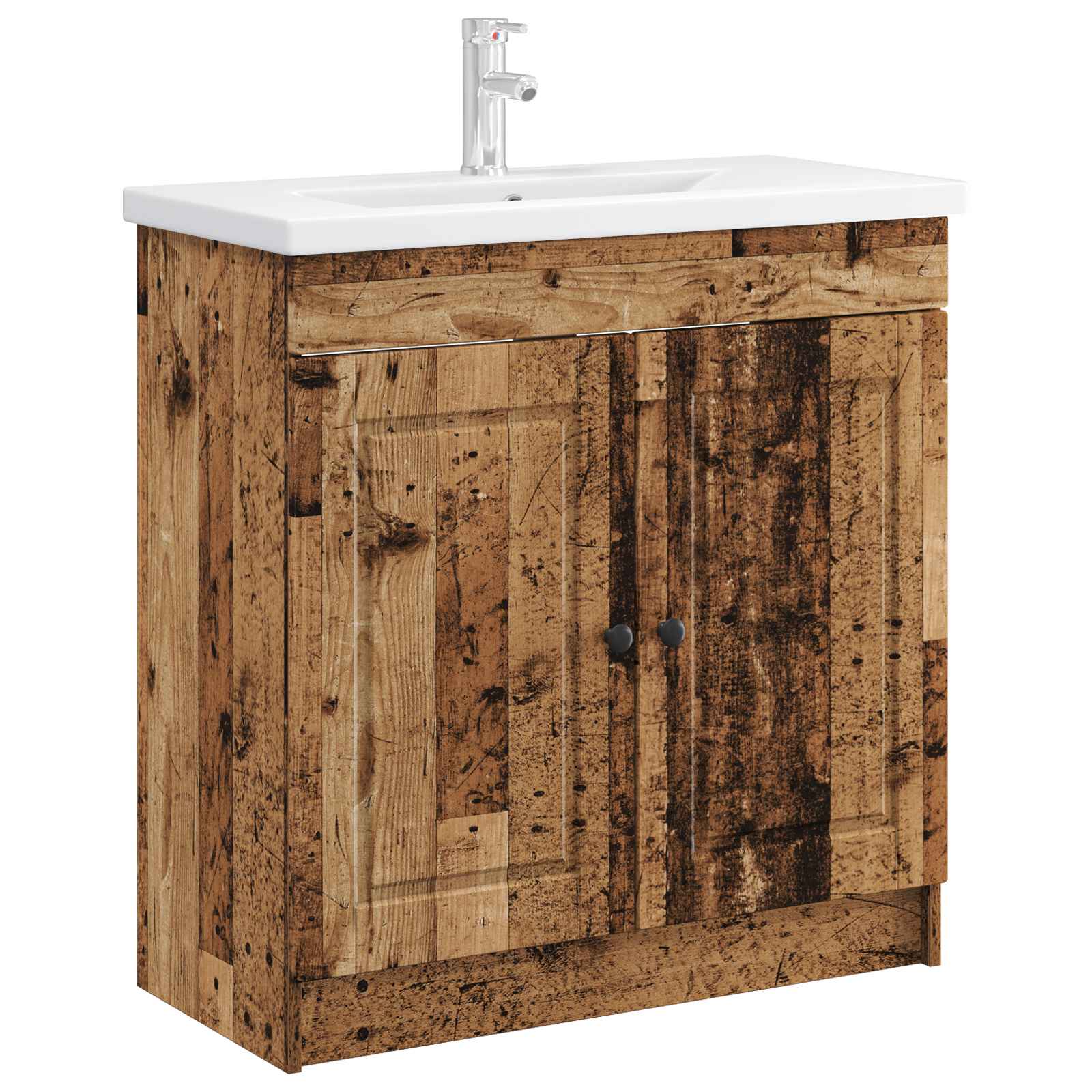 vidaXL Szafka łazienkowa pod umywalkę Stare drewno 56 x 37,5 x 81 cm