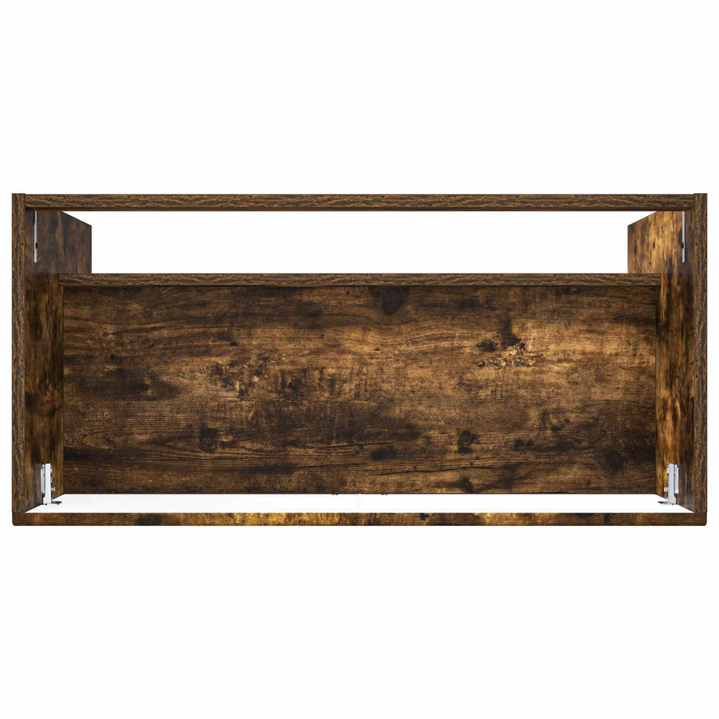 vidaXL Szafka łazienkowa pod umywalkę Dąb wędzony 78,5 x 37,5 x 81 cm