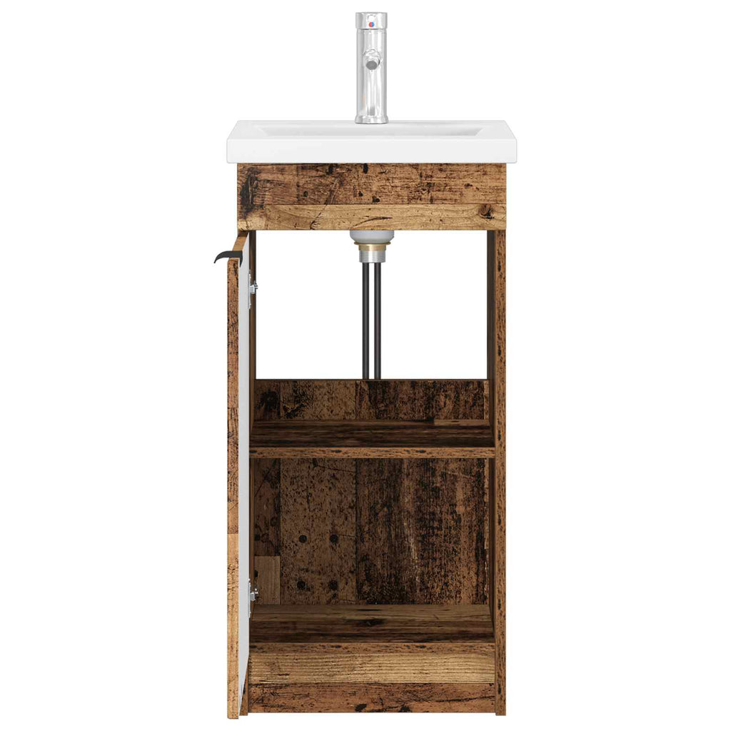 vidaXL Toaleta z umywalką Stare drewno 42 x 40 x 84,5 cm