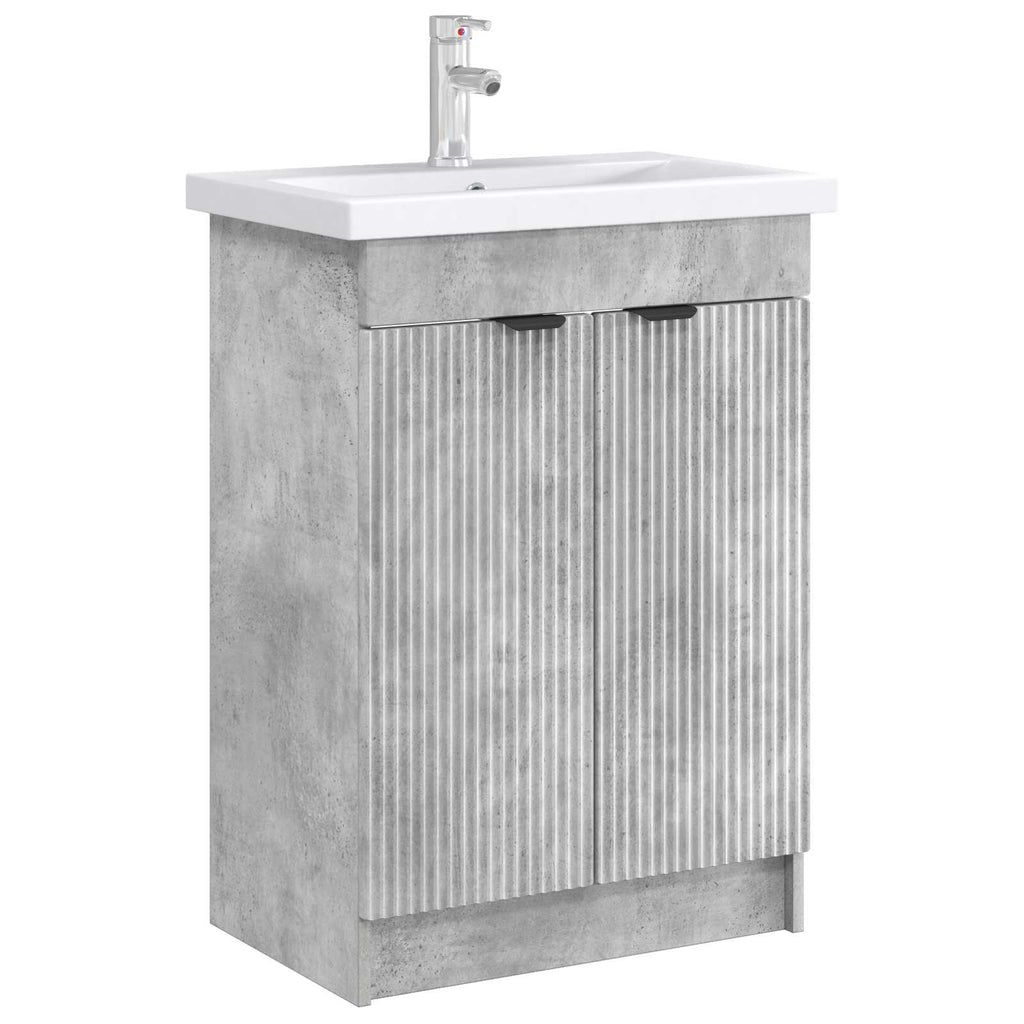 vidaXL Szafka łazienkowa pod umywalkę Betonowy szary 56 x 37,5 x 81 cm