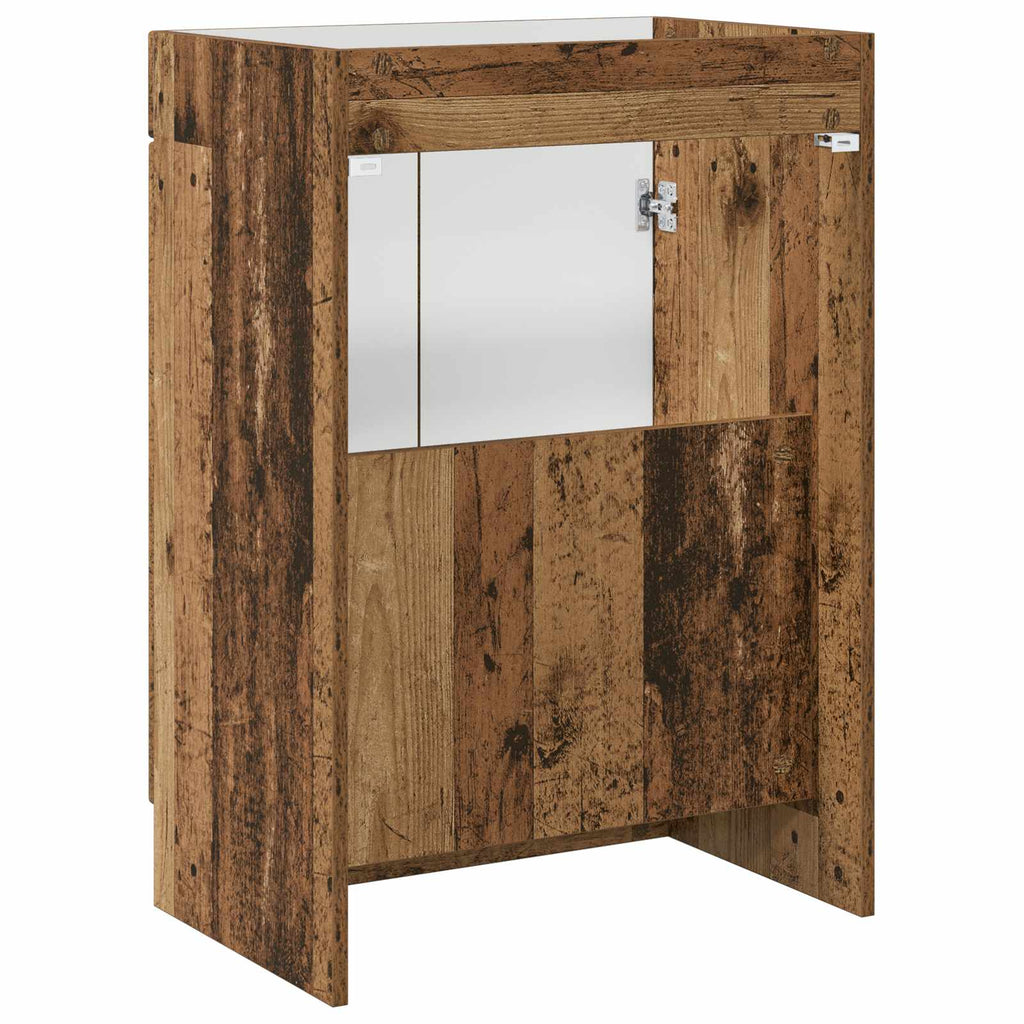 vidaXL Szafka łazienkowa pod umywalkę Stare drewno 56 x 37,5 x 81 cm