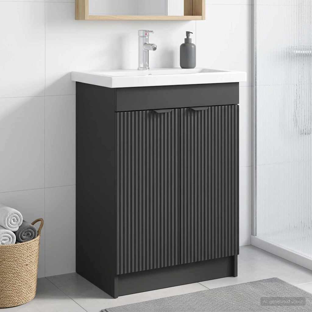 vidaXL Szafka łazienkowa pod umywalkę Czarny 78,5 x 37,5 x 81 cm