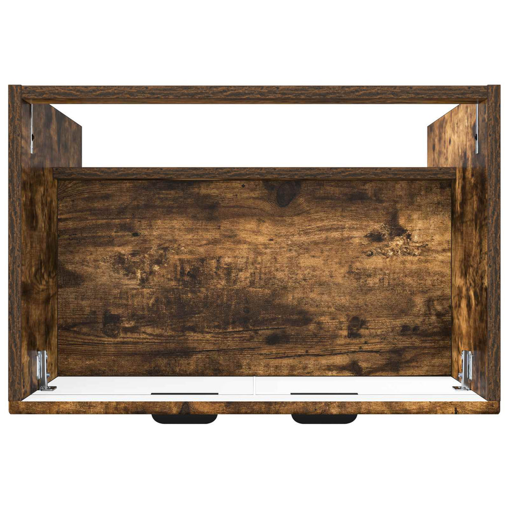vidaXL Szafka łazienkowa pod umywalkę Dąb wędzony 78,5 x 37,5 x 81 cm