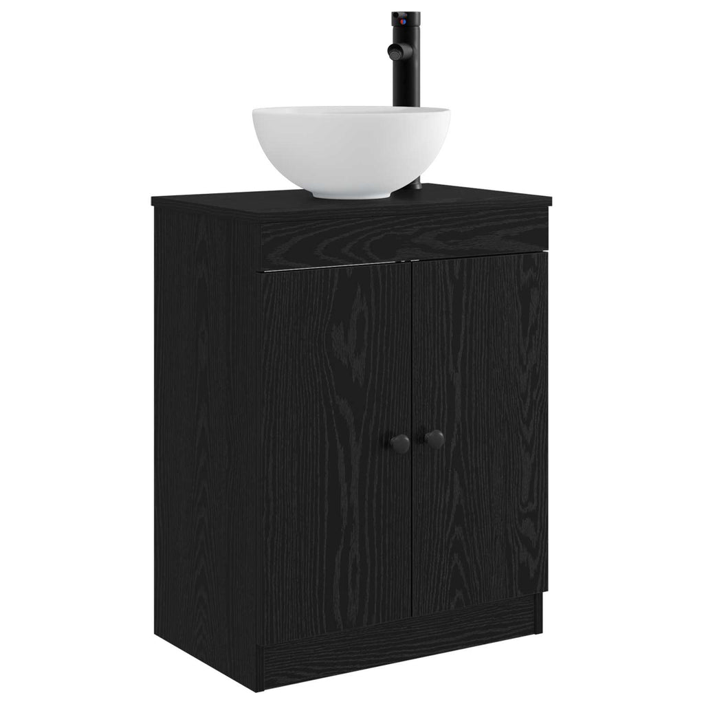 vidaXL Toaleta z umywalką Czarny 54 x 35 x 83 cm Drewno inżynieryjne