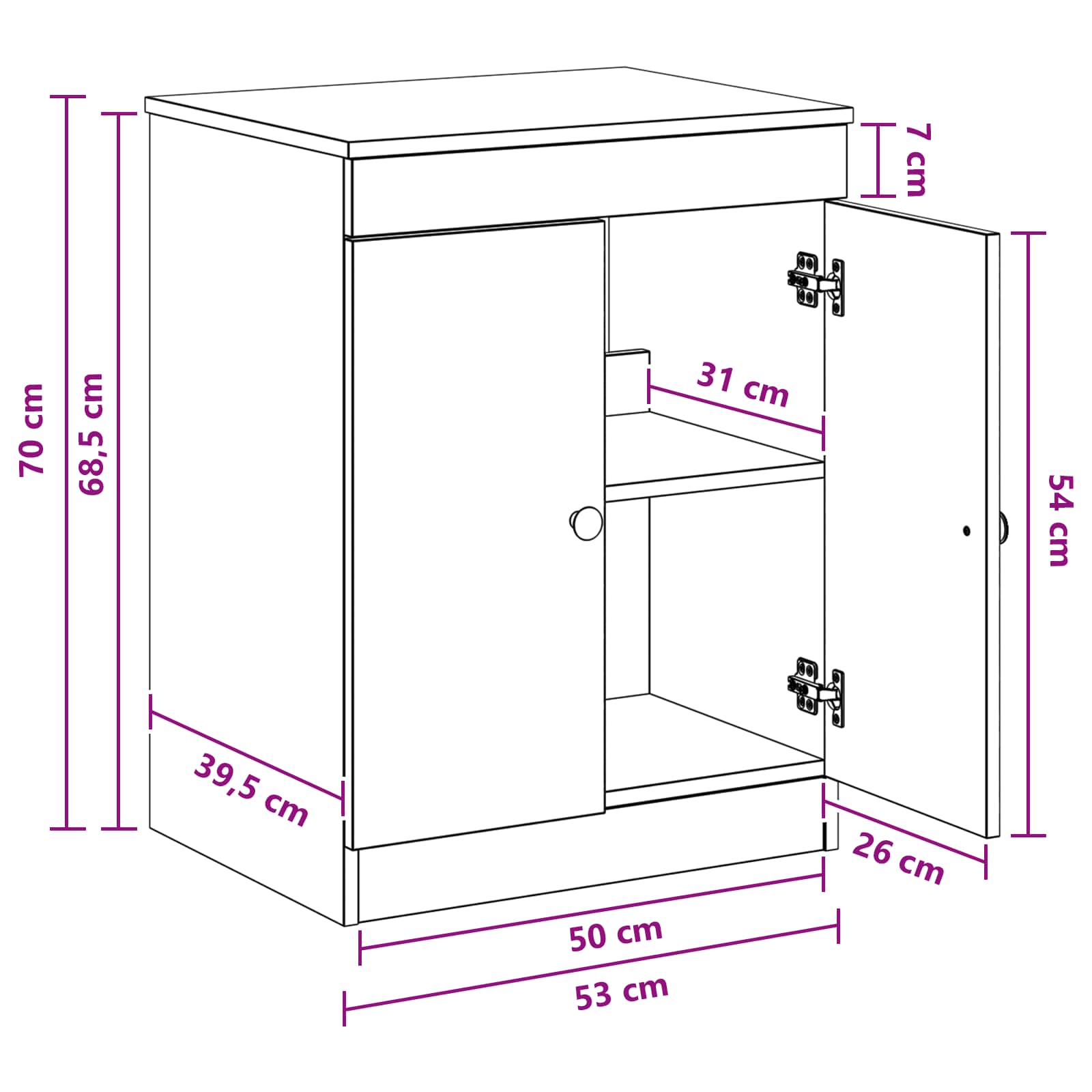 vidaXL Szafka Łazienkowa Betonowy szary 54 x 41 x 70 cm