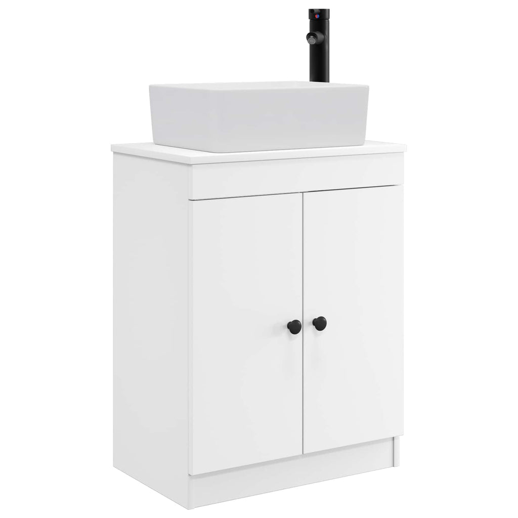 vidaXL Toaleta z umywalką Biały 54 x 35 x 83 cm Drewno inżynieryjne