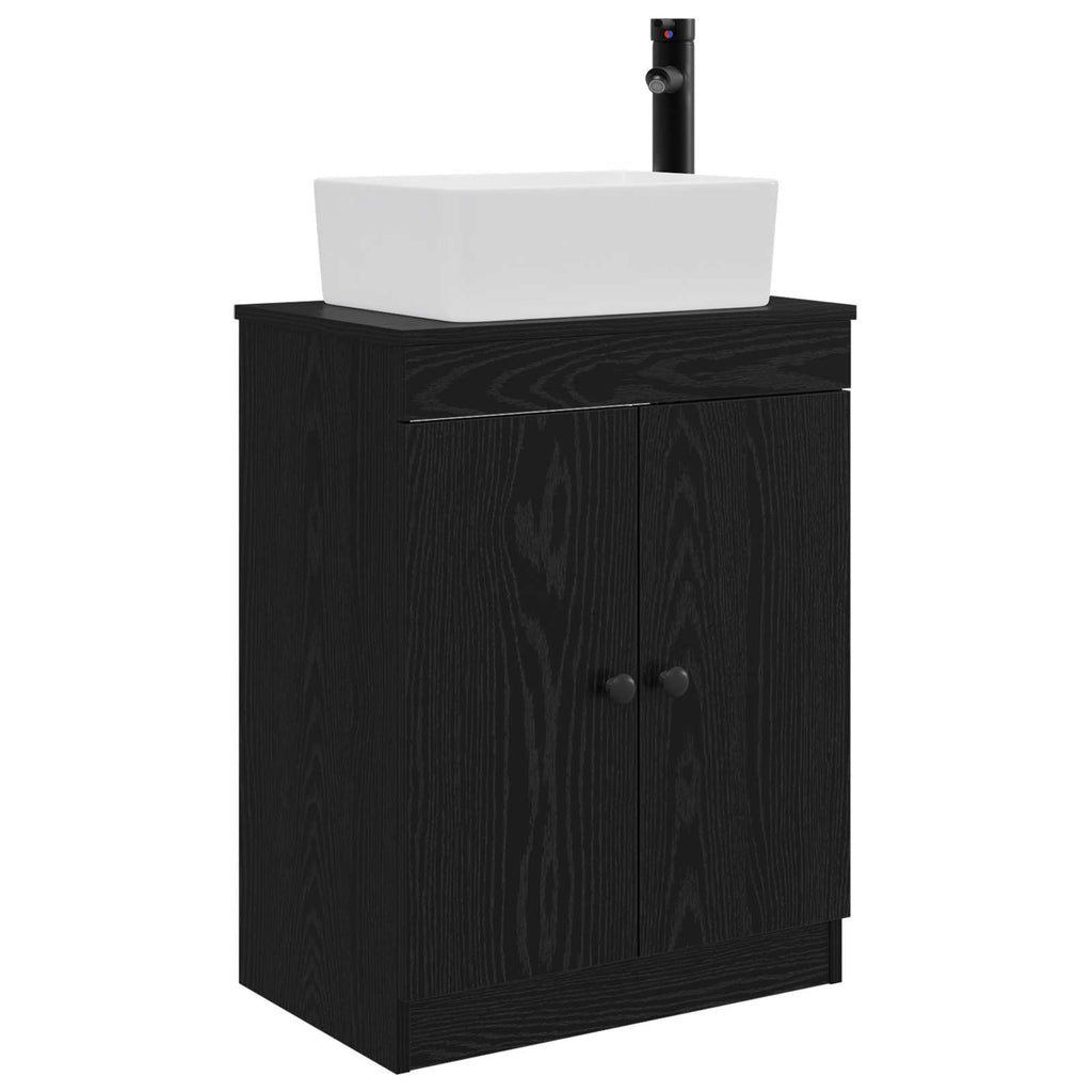 vidaXL Toaleta z umywalką Czarny 54 x 35 x 83 cm Drewno inżynieryjne