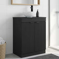 vidaXL Toaleta z umywalką Czarny 54 x 35 x 83 cm Drewno inżynieryjne