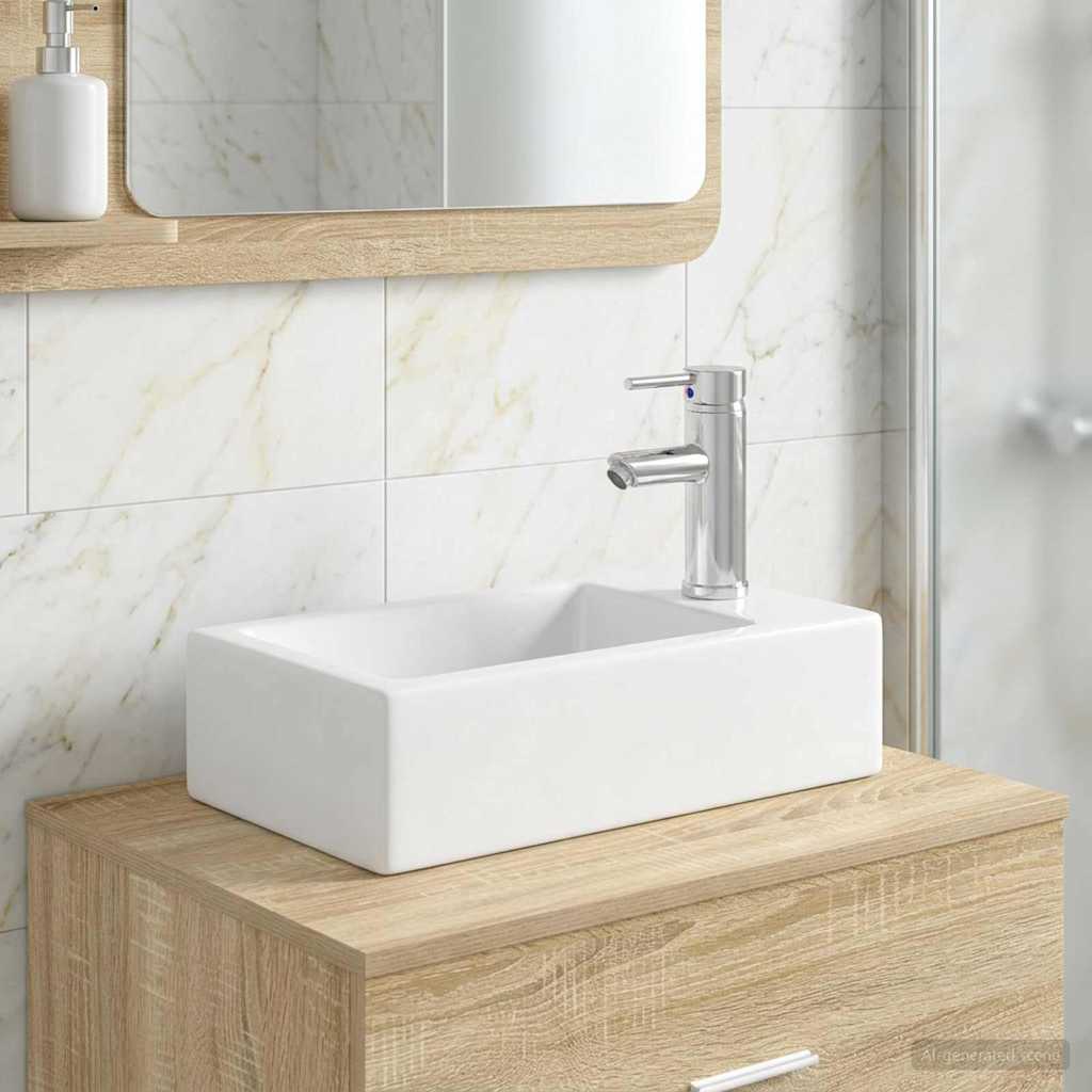 vidaXL Umywalka do łazienki chromowany 45,5 x 25,5 x 13 cm Metal