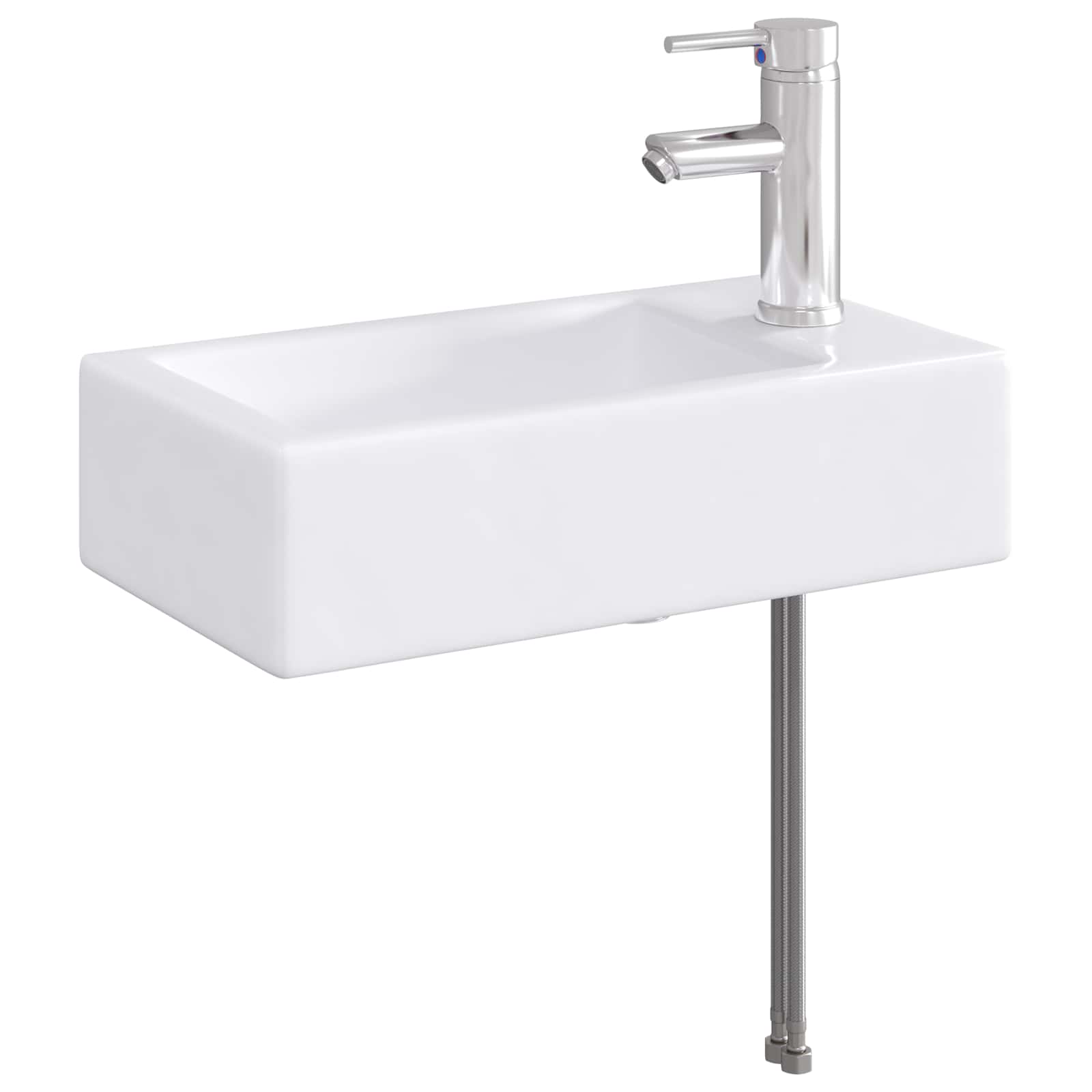 vidaXL Umywalka do łazienki chromowany 45,5 x 25,5 x 13 cm Metal