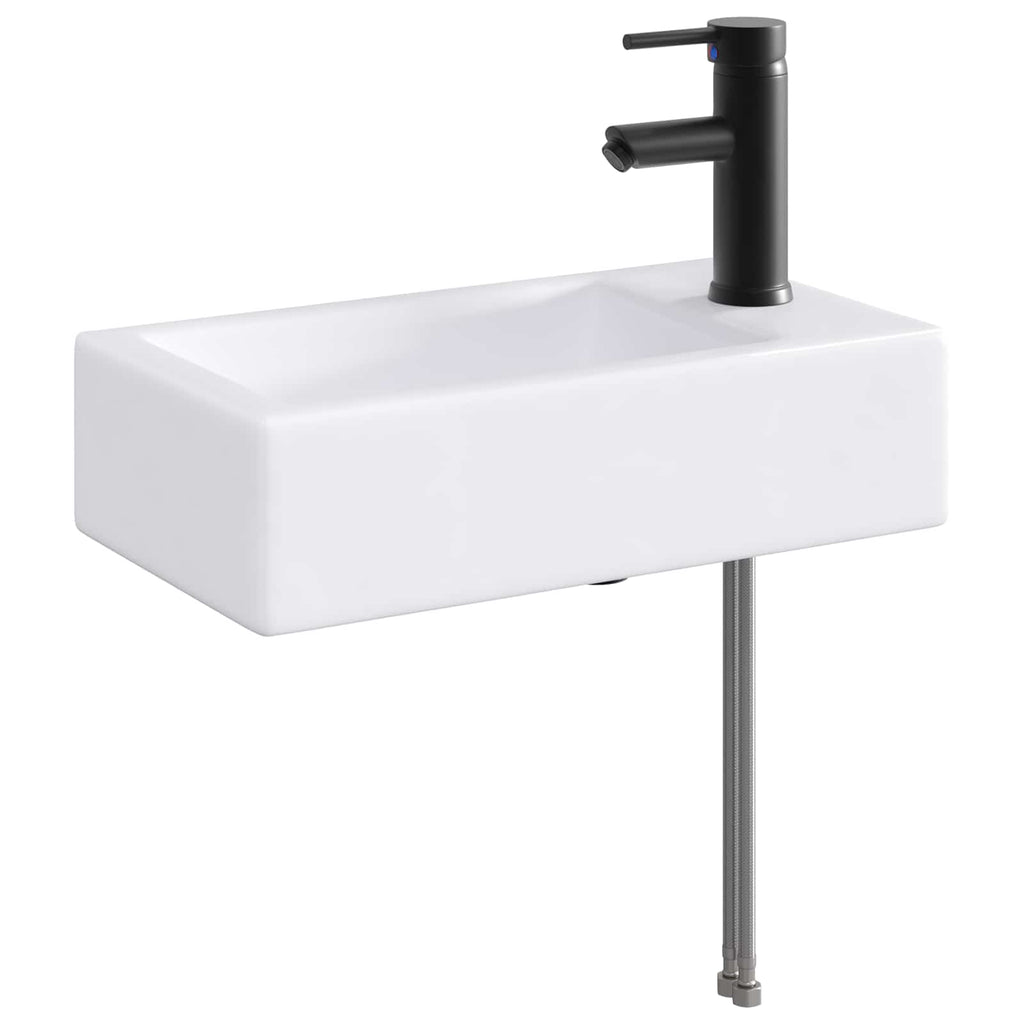 vidaXL Umywalka do łazienki Matowy czarny 45,5 x 25,5 x 13 cm Metal