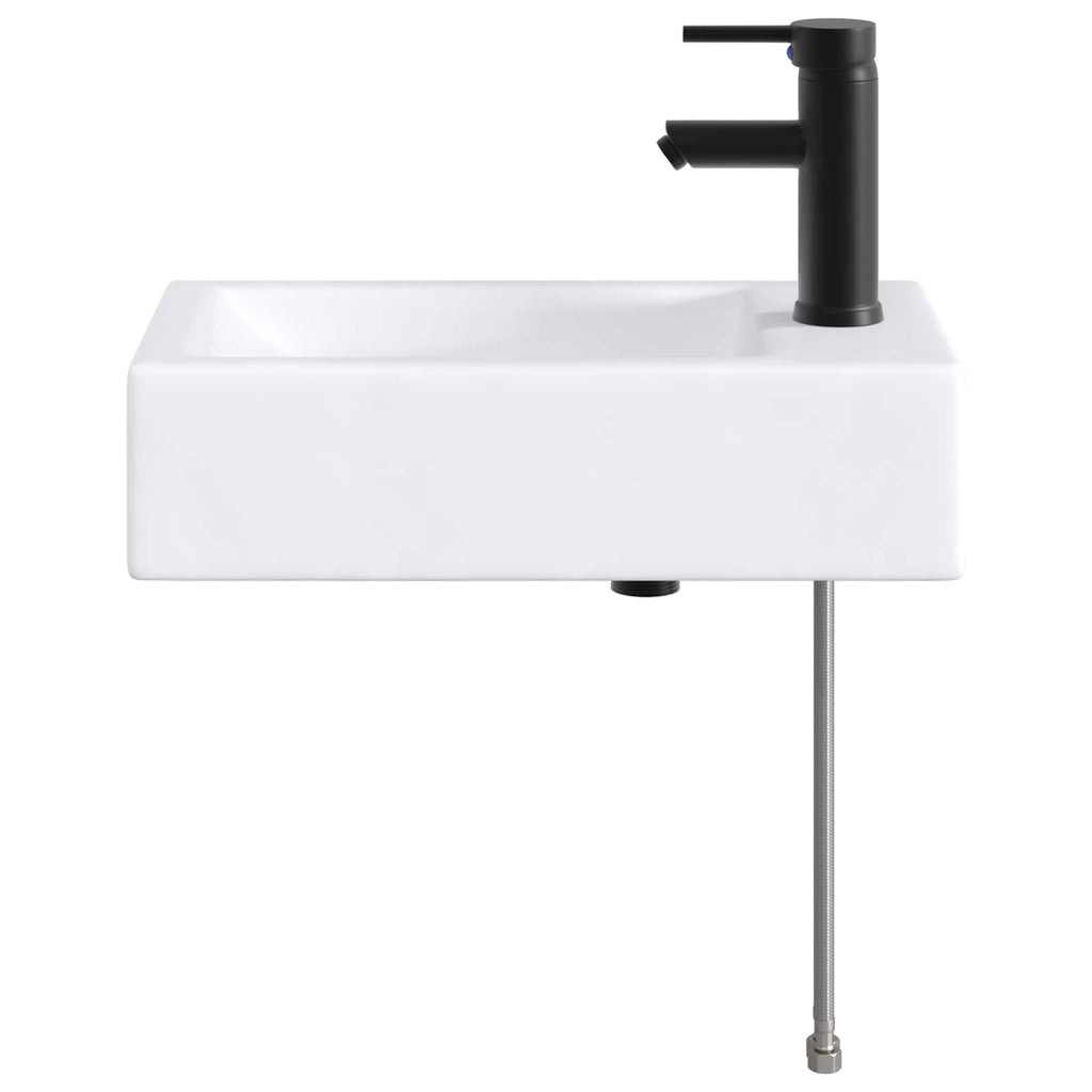 vidaXL Umywalka do łazienki Matowy czarny 45,5 x 25,5 x 13 cm Metal