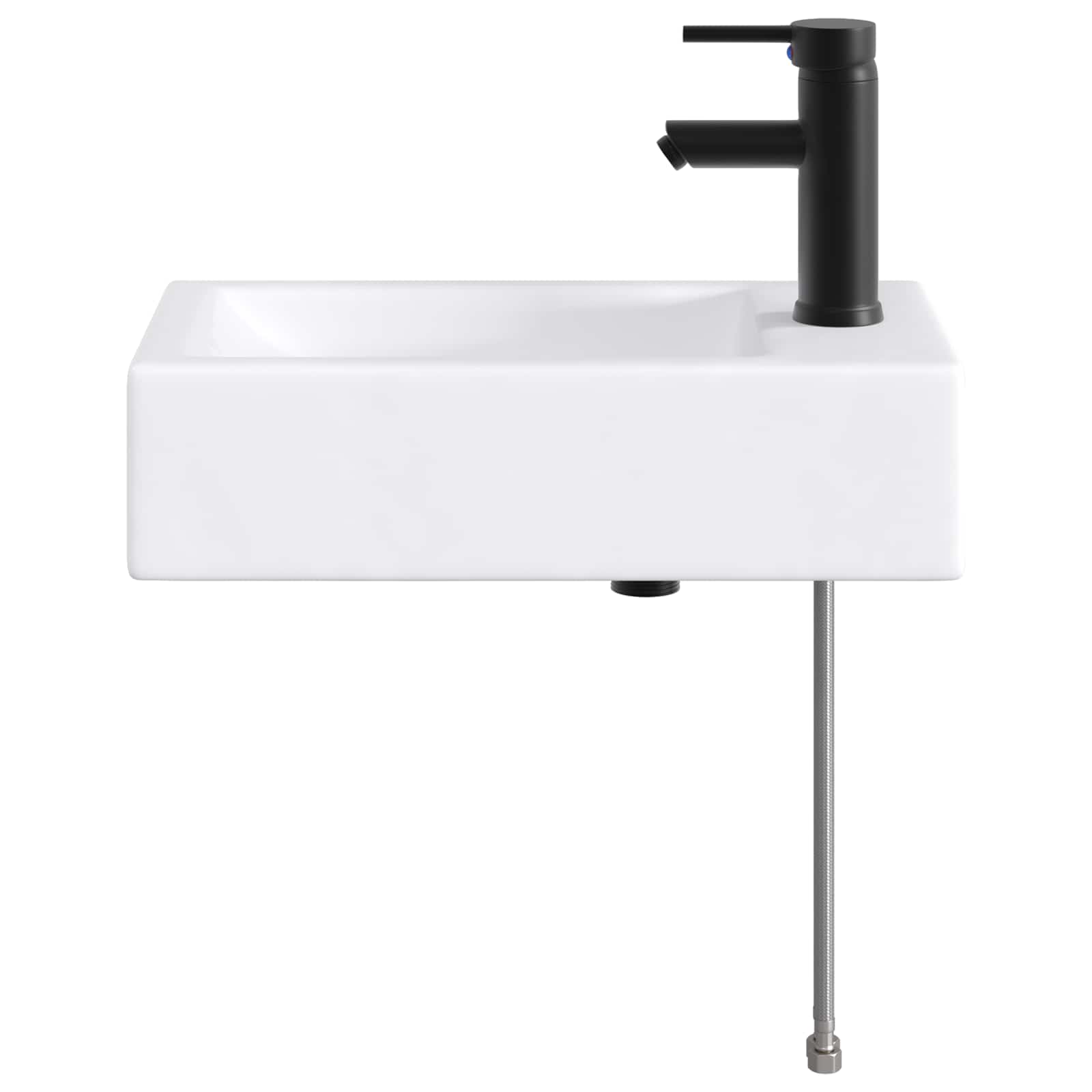 vidaXL Umywalka do łazienki Matowy czarny 45,5 x 25,5 x 13 cm Metal