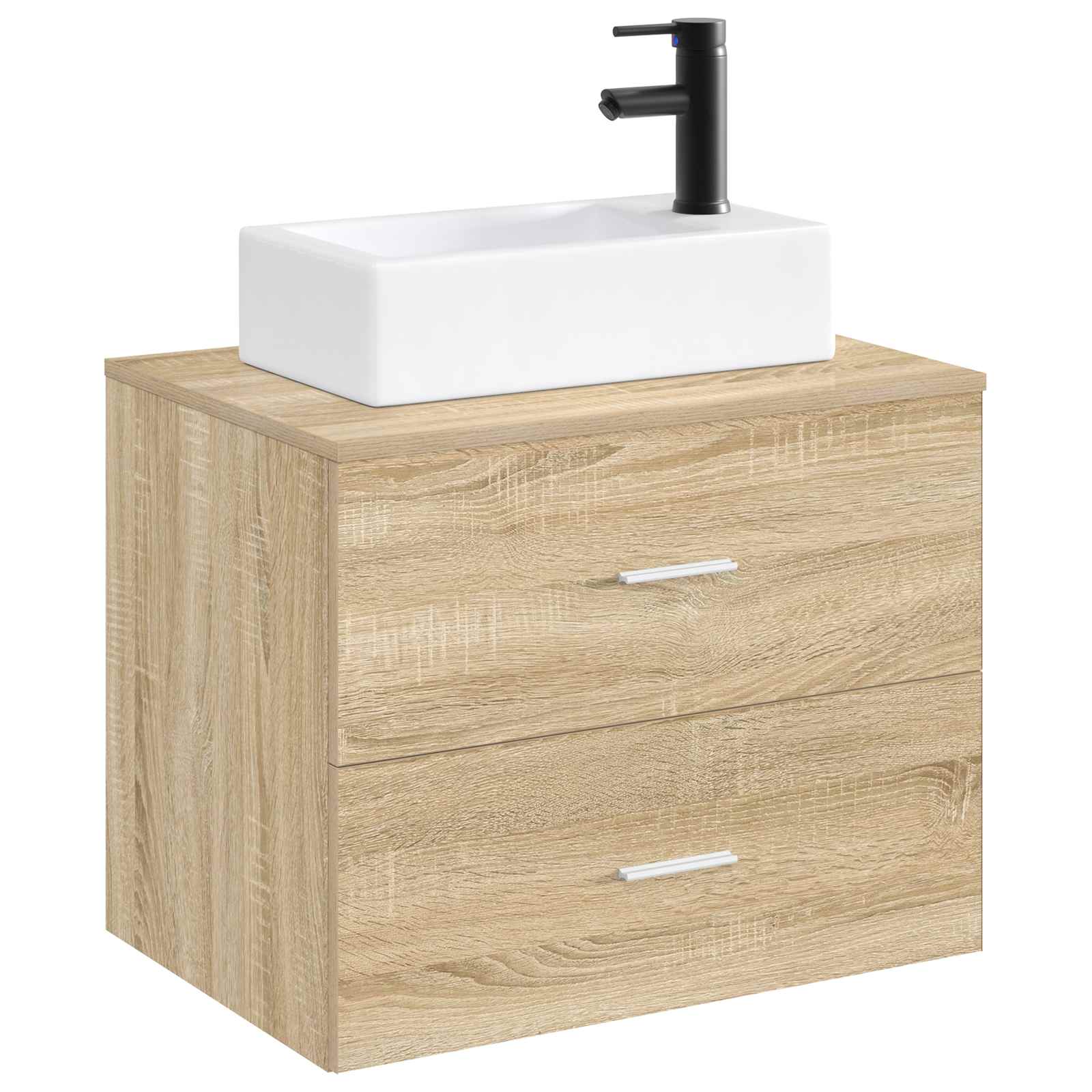 vidaXL Umywalka do łazienki Matowy czarny 45,5 x 25,5 x 13 cm Metal