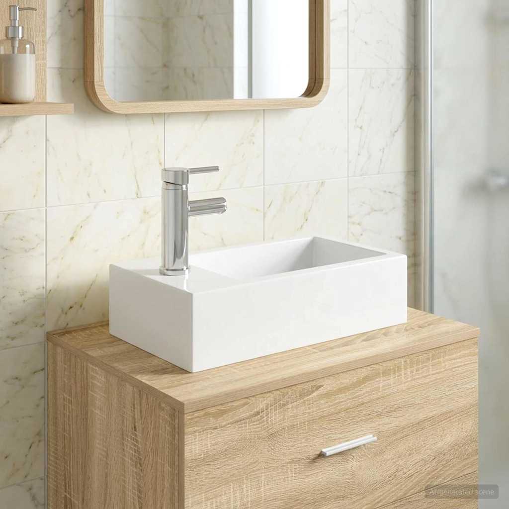 vidaXL Umywalka do łazienki chromowany 45,5 x 25,5 x 13 cm Metal