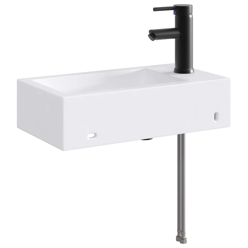 vidaXL Umywalka do łazienki Matowy czarny 45,5 x 25,5 x 13 cm Metal