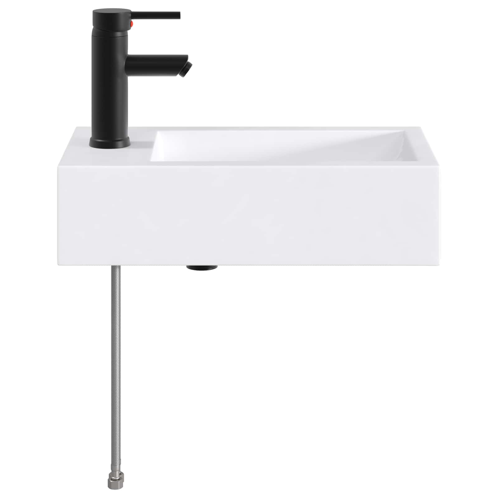 vidaXL Umywalka do łazienki Matowy czarny 45,5 x 25,5 x 13 cm Metal