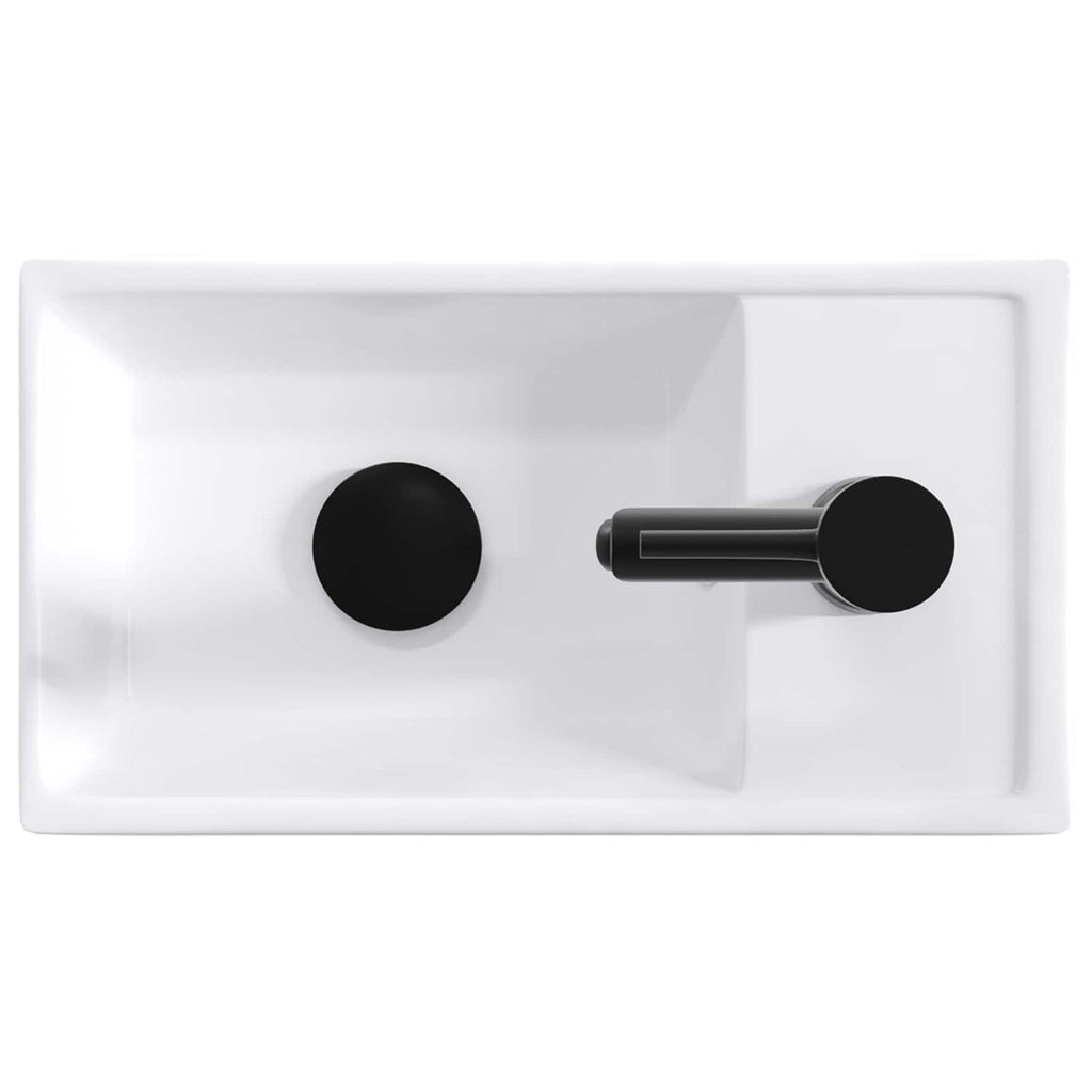 vidaXL Umywalka do łazienki Matowy czarny 40,5 x 22,5 x 11,5 cm Metal