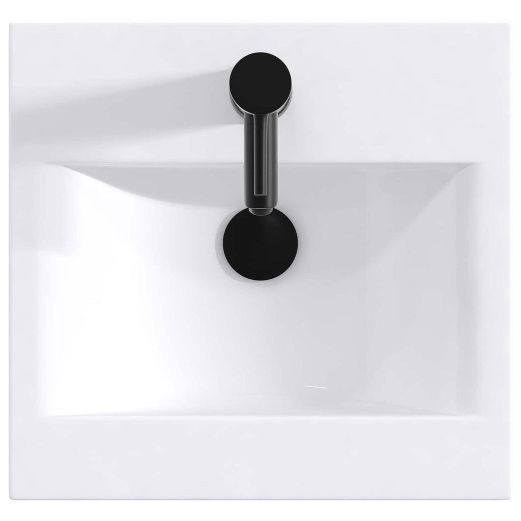vidaXL Umywalka do łazienki Matowy czarny 42 x 40 x 16,5 cm Metal