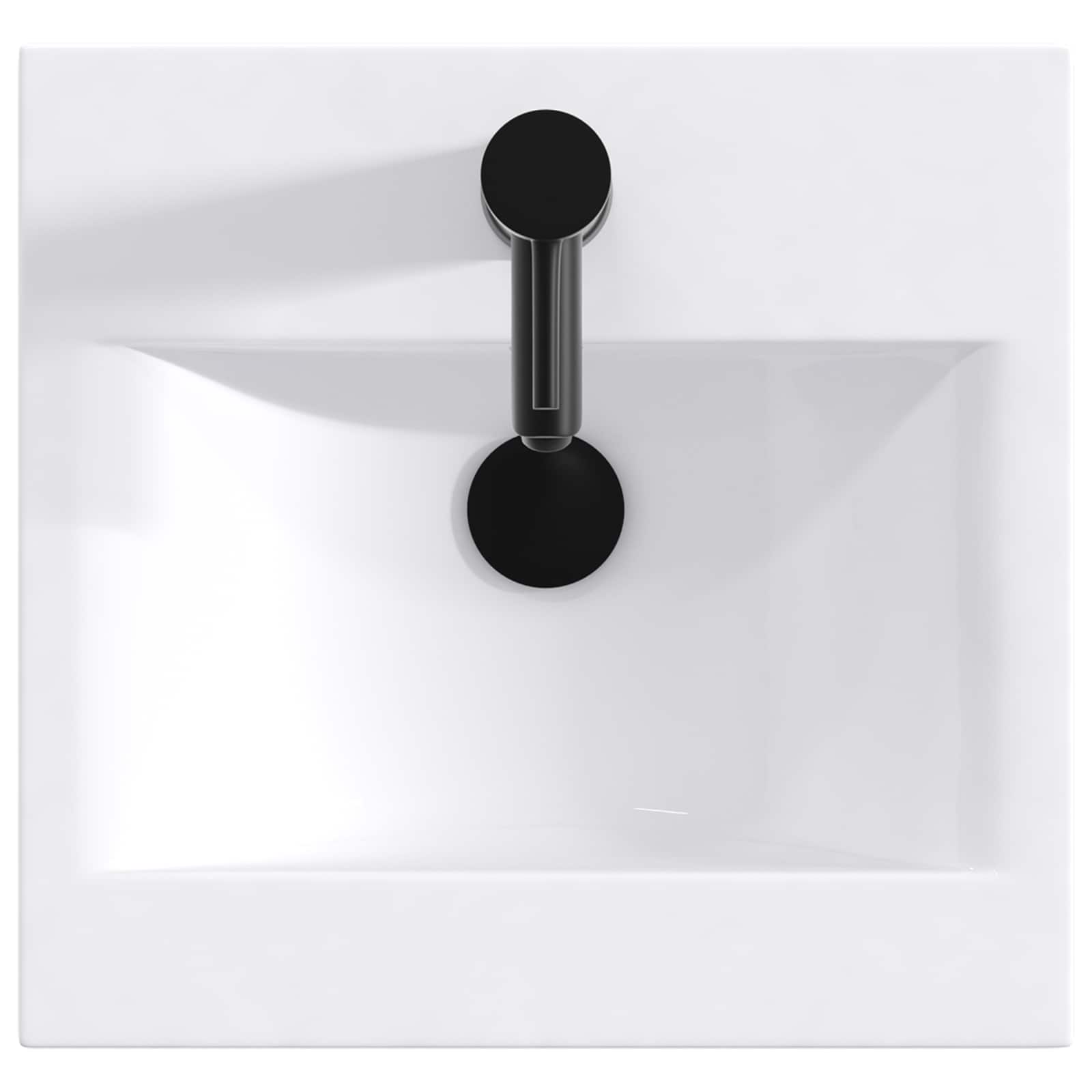 vidaXL Umywalka do łazienki Matowy czarny 42 x 40 x 16,5 cm Metal