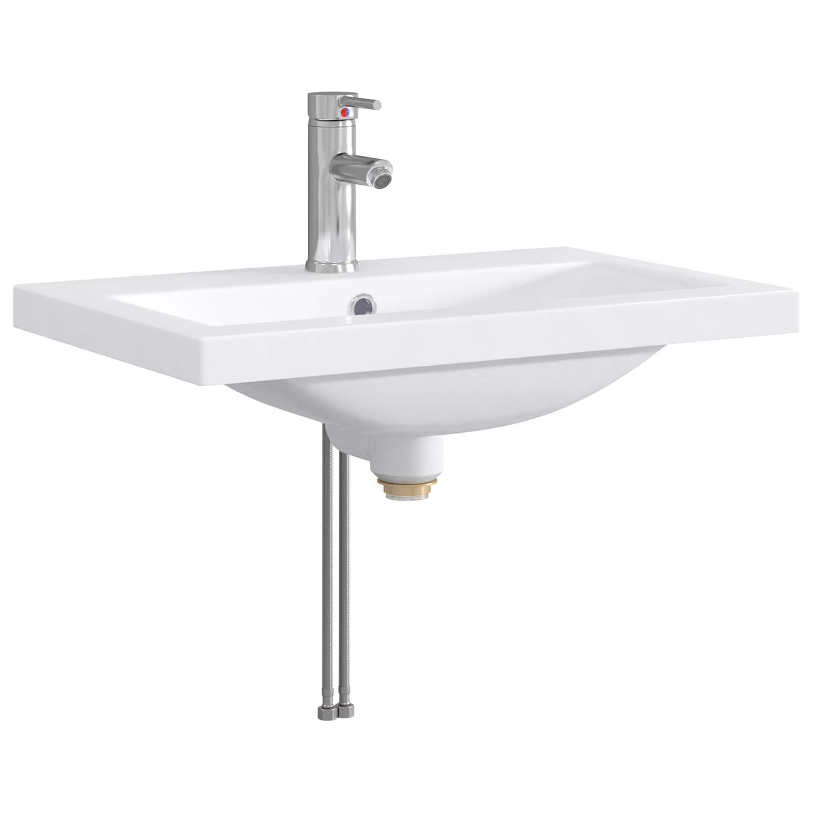 vidaXL Umywalka do łazienki chromowany 61 x 40 x 16,5 cm Metal
