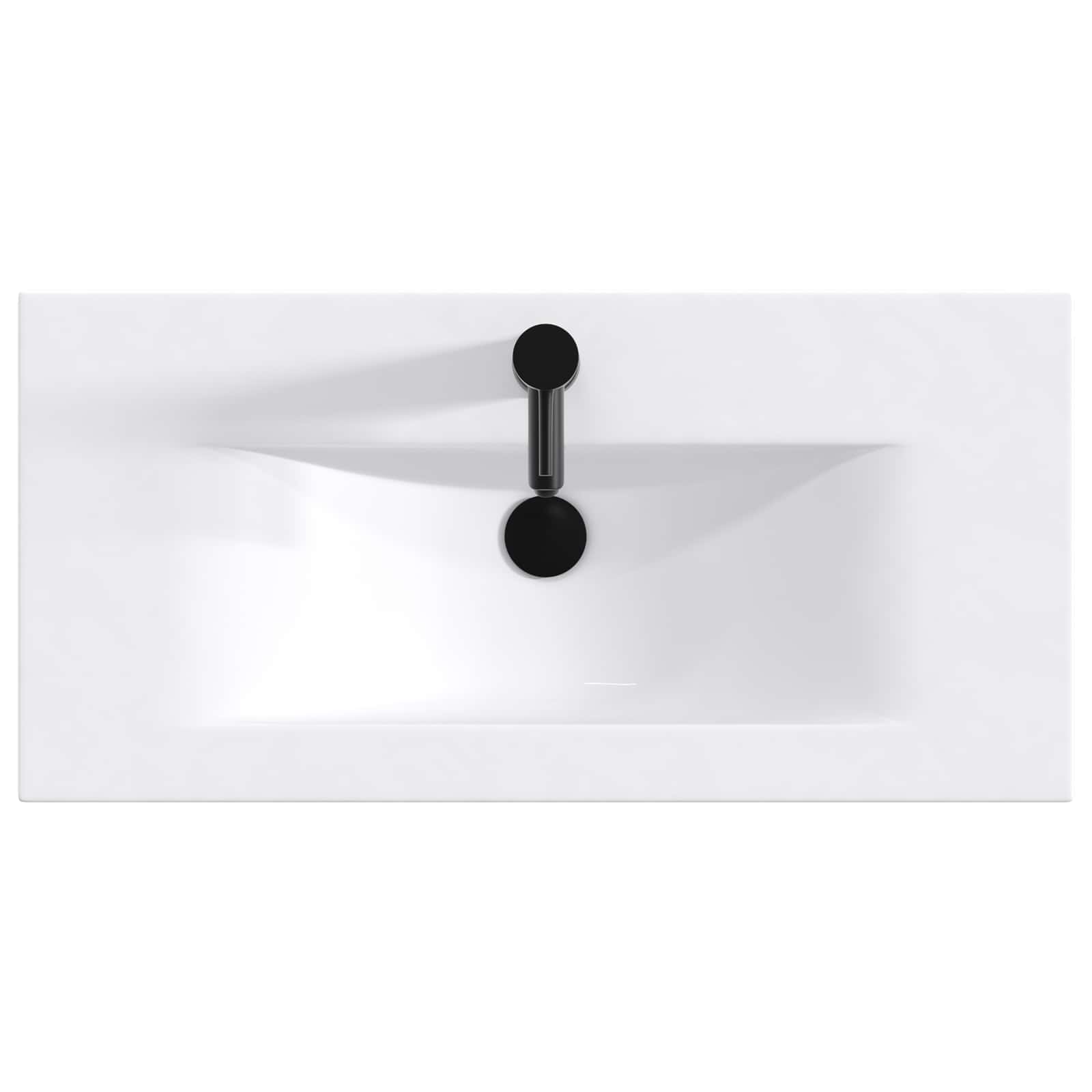 vidaXL Umywalka do łazienki Matowy czarny 81 x 40 x 17,5 cm Metal