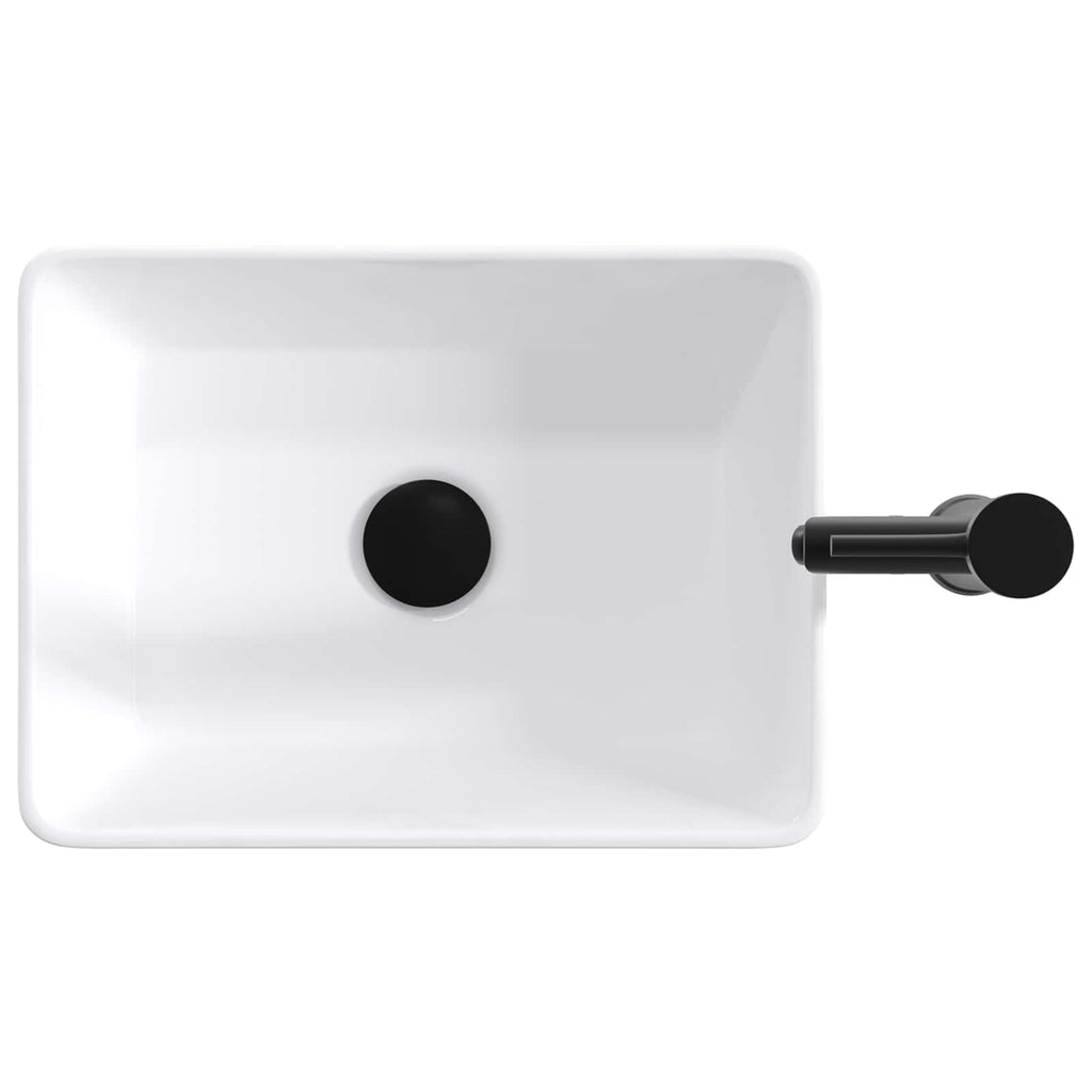 vidaXL Umywalka do łazienki Matowy czarny 40,5 x 30,5 x 13 cm Metal