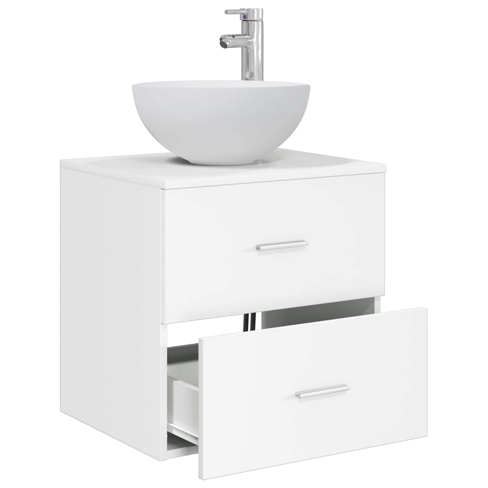 vidaXL Umywalka wisząca Biały 49,5 x 35 x 63 cm Drewno inżynieryjne